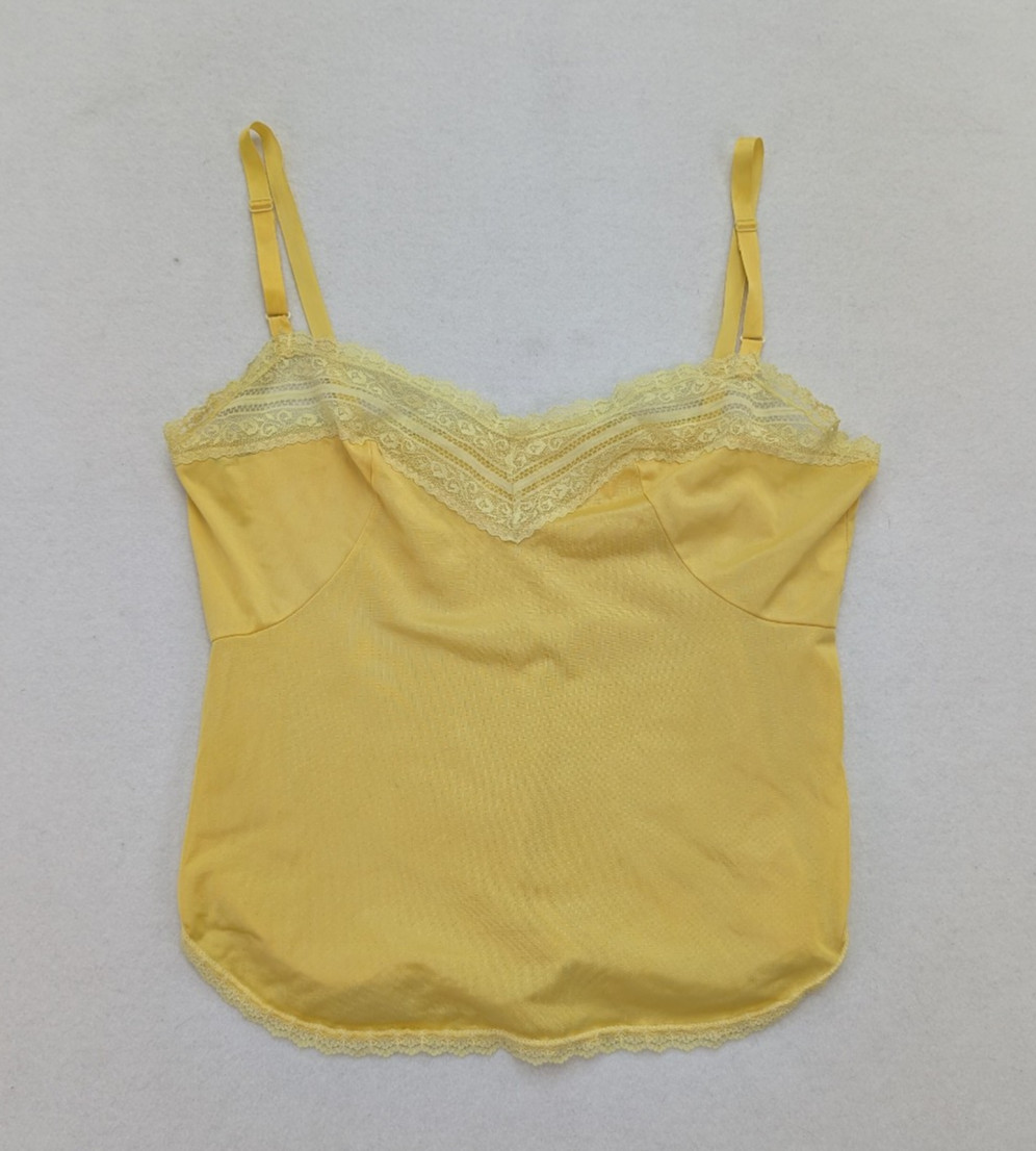 Kasara Vintage Camisole Slip Top Size S Yellow Tank