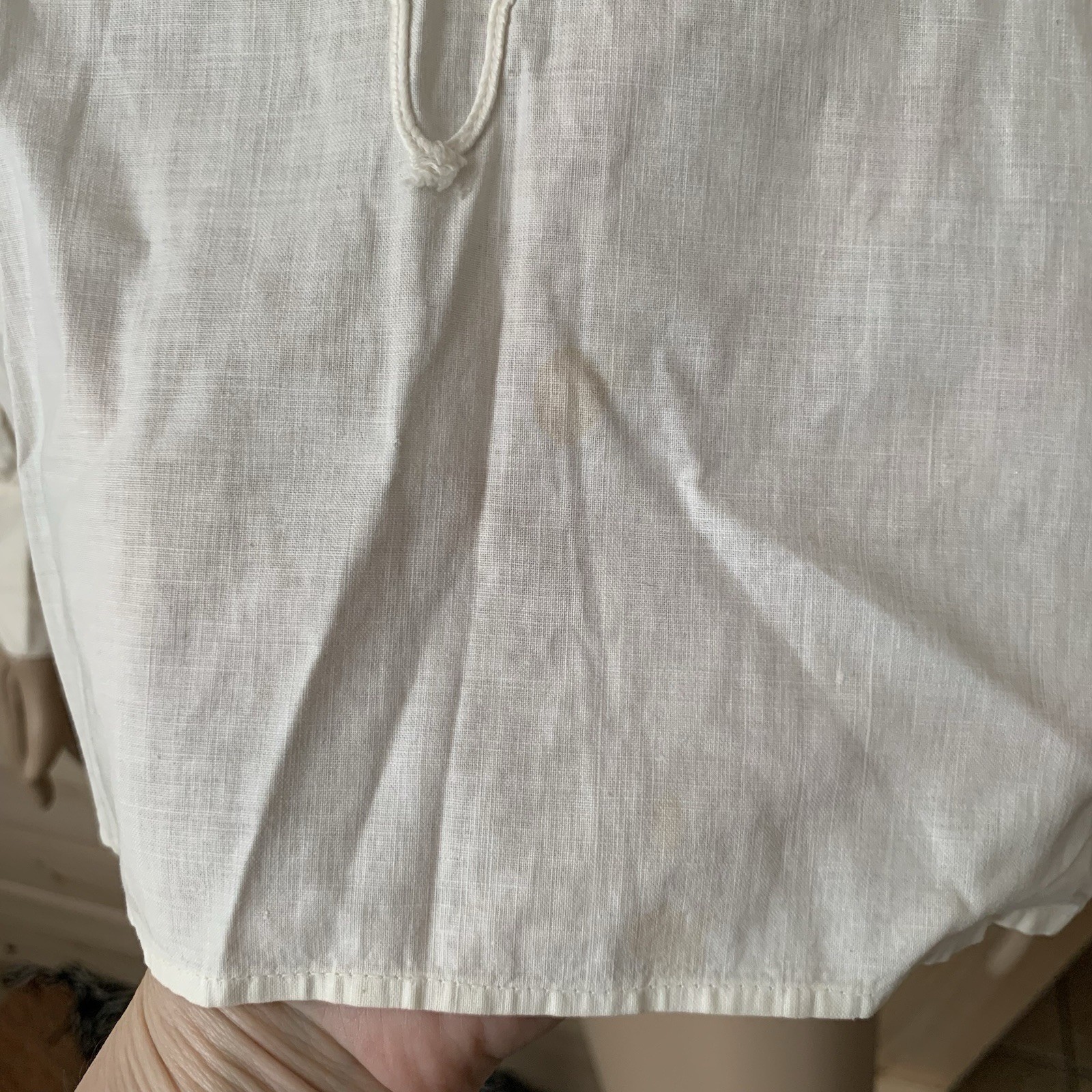 Unusual Find! Early 1900s Cotton Spring Summer Blouse With Piping Detail
