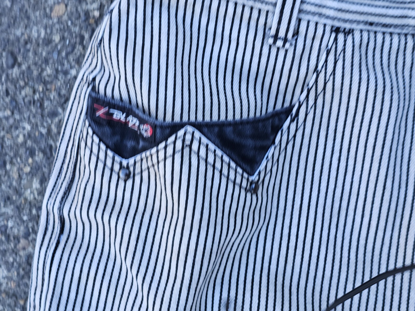 Vintage Blaze Riding Gear Western Jeans in black white pinstripes Size 13/31