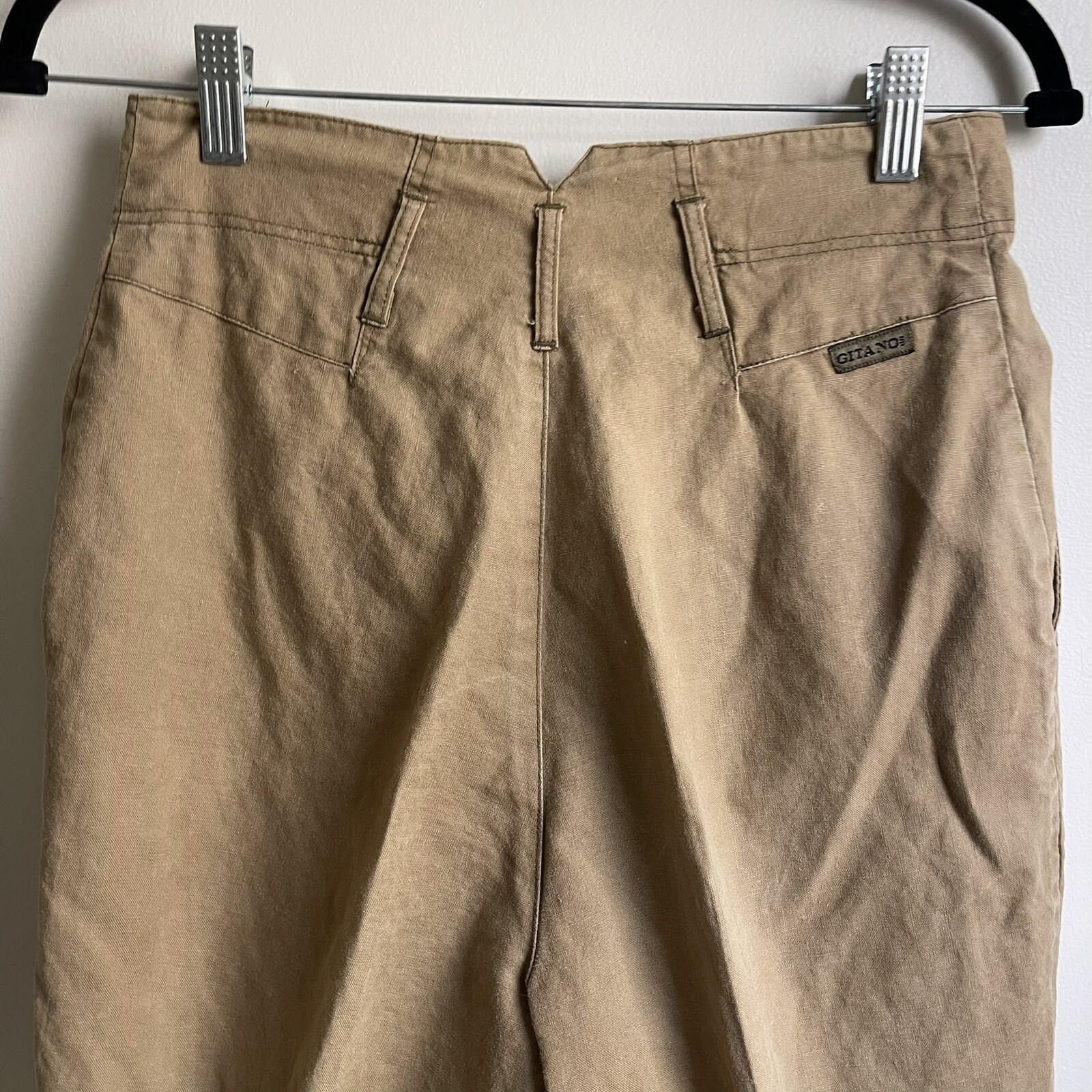 Vintage 80s Gitano Brown High Waist Pleated Tapered Leg Chino Pants 26” 5 / 6