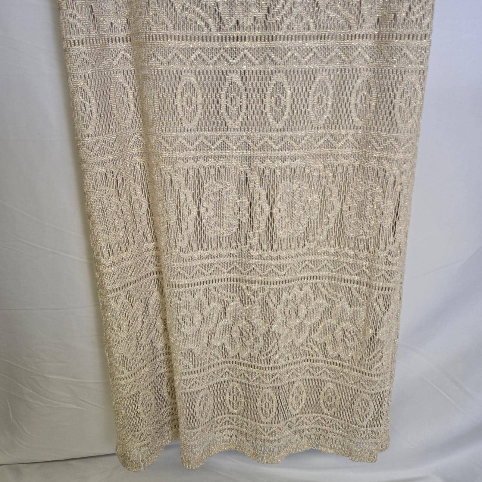 Giorgio Sant&rsquo; Angelo Lace Shift Maxi Dress, Cream/Gold Shimmer, Size 5/6, Vtg