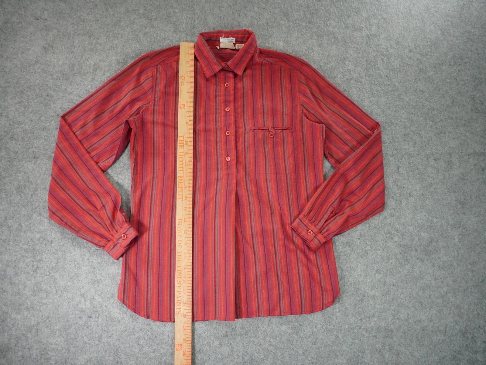Vintage Levis Shirt Womens 8 Half Button Long Sleeve Pullover 70s Chambray