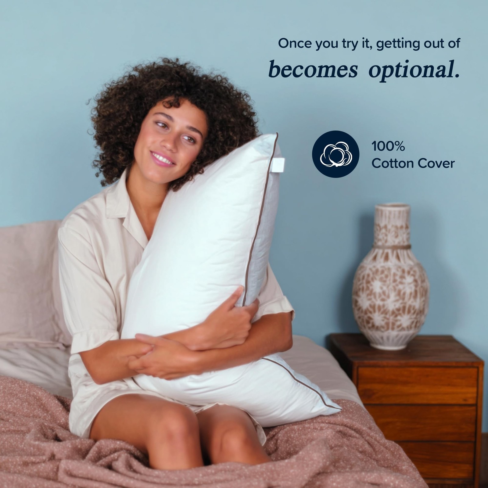 puredown® Made in USA Goose Feather Down Pillows, Standard Size Set of 2, 1