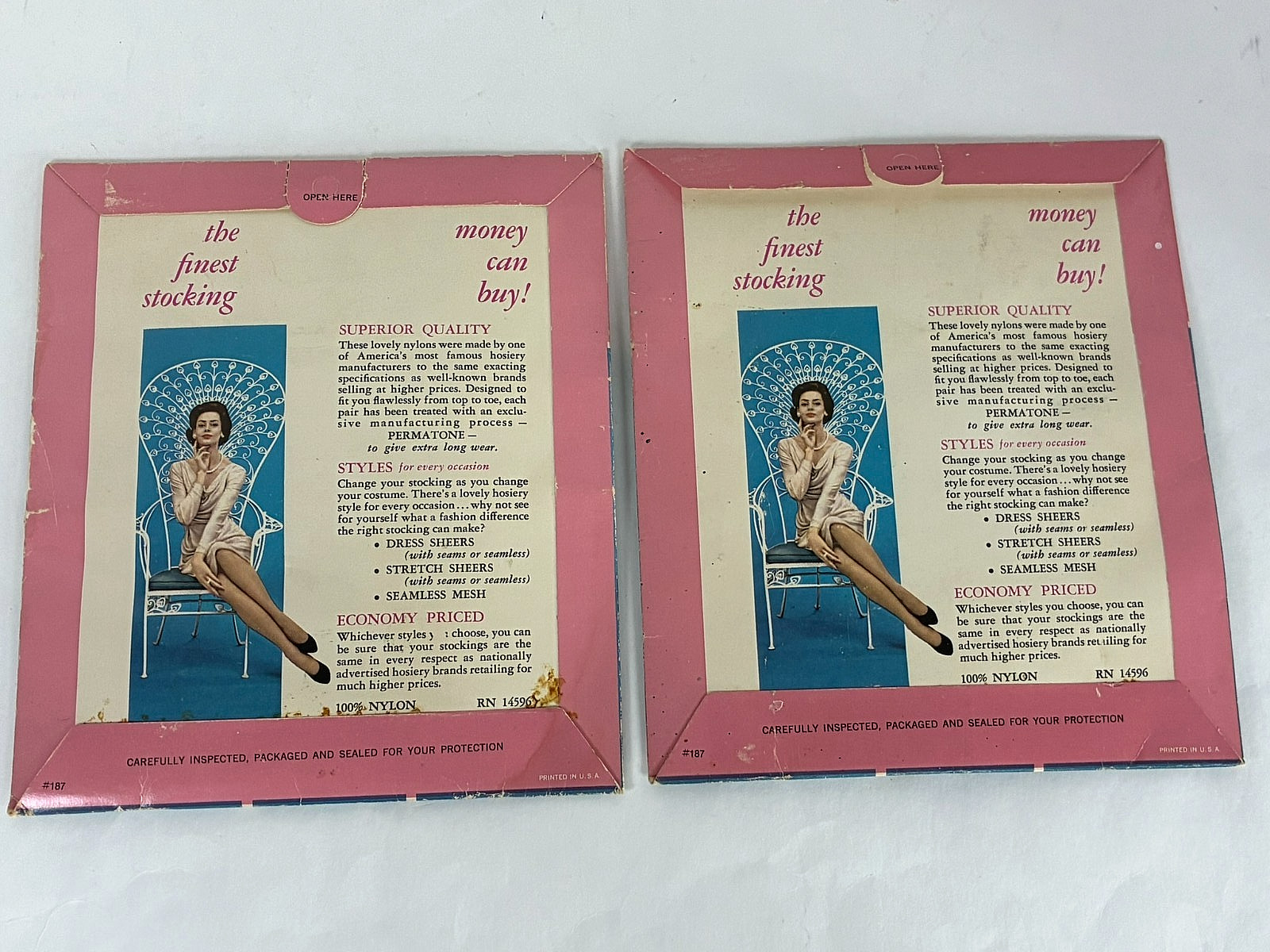 2 Pr NOS Vintage Strutwear Seamless Nylon Stockings Petite 8.5–9 Moonrise Taupe