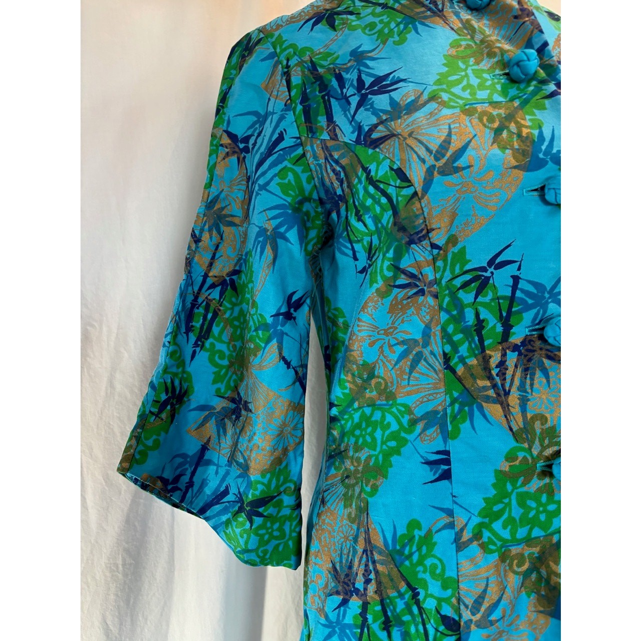 VTG 60 Alice Polynesian Fashions Jacket Pant Set TIKI Outfit Botanical Bamboo XS