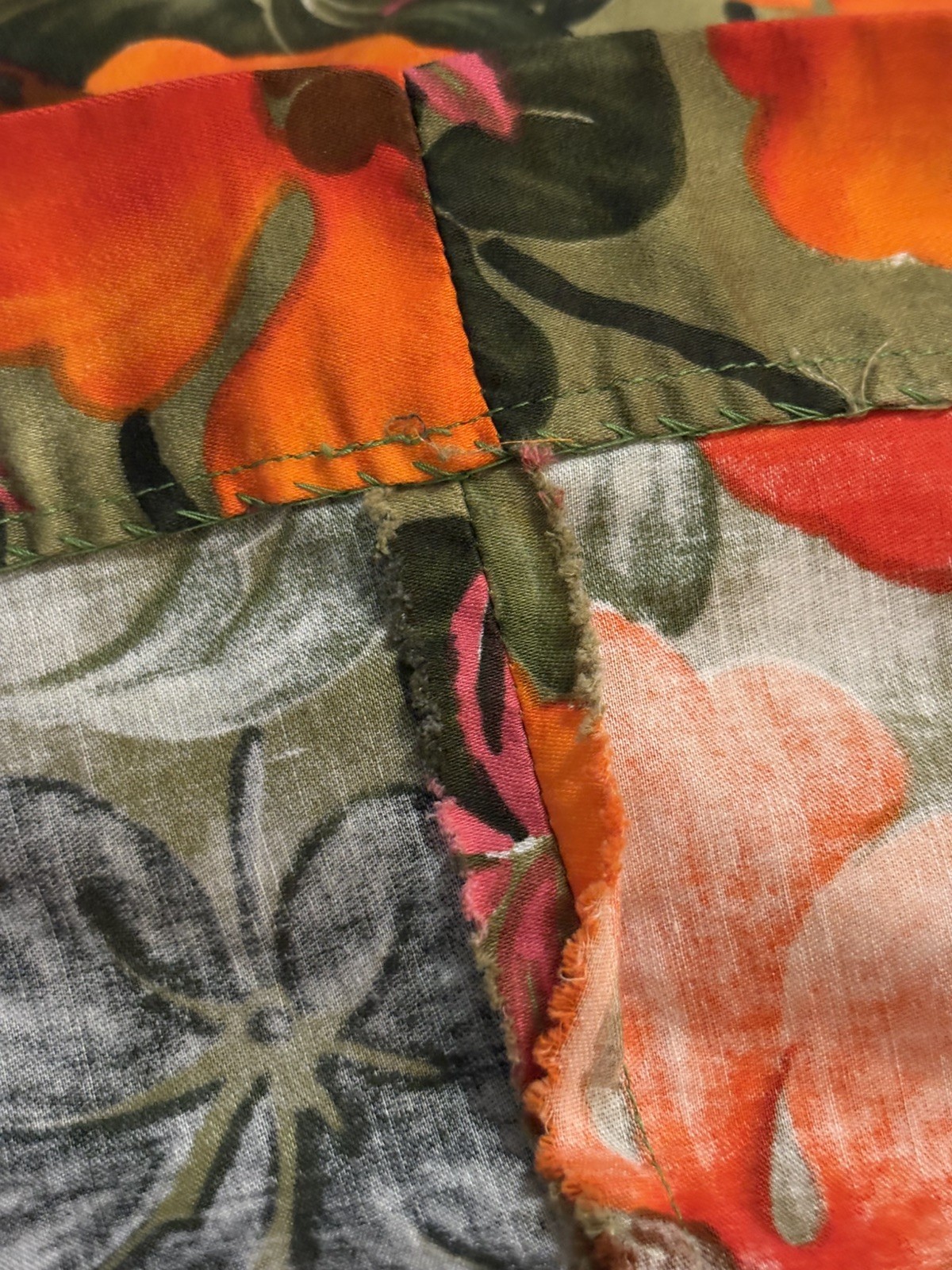 VINTAGE REEF Brand Hawaiian Dress Green Orange Hibiscus Floral Tiki Authentic