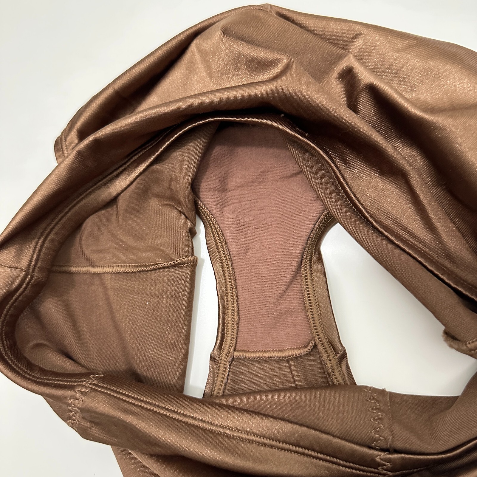 Vintage Sears Brief Support Panty Sissy Granny Hi Waist XL Brown Copper Shimmer