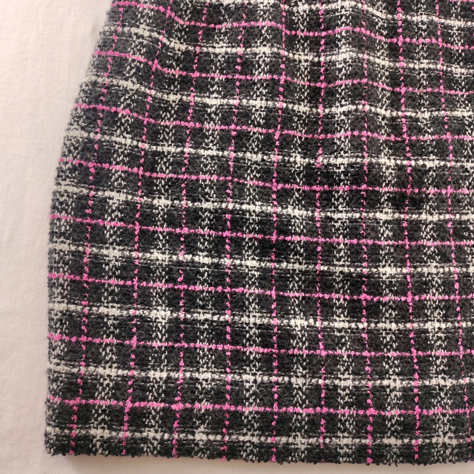Ann Taylor Poly Wool Blend Skirt, Size 10 90s Pink Black White 28&Prime; Waist