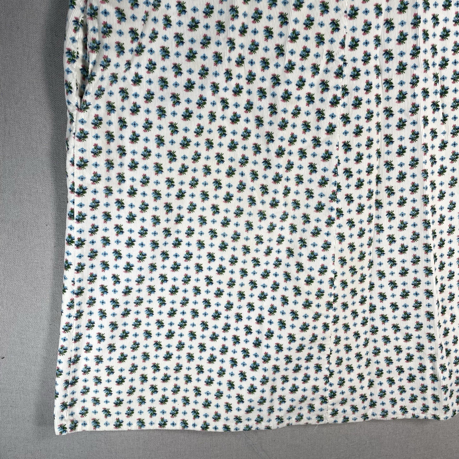 VINTAGE 50s Janet Lynn House Dress Womens Size Small Floral Corduroy Cotton