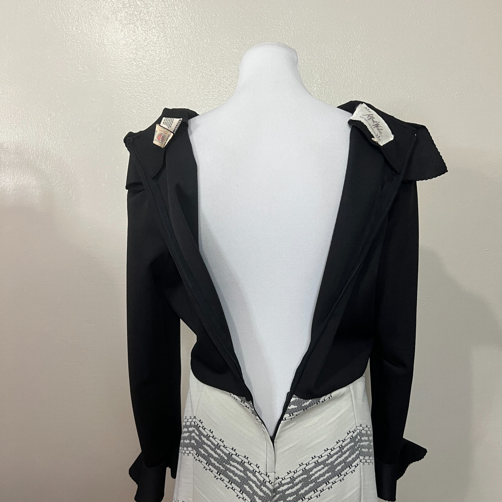 Vintage 60s Alfred Werber polyester Double knit maxi dress with Shawl Collar S/M