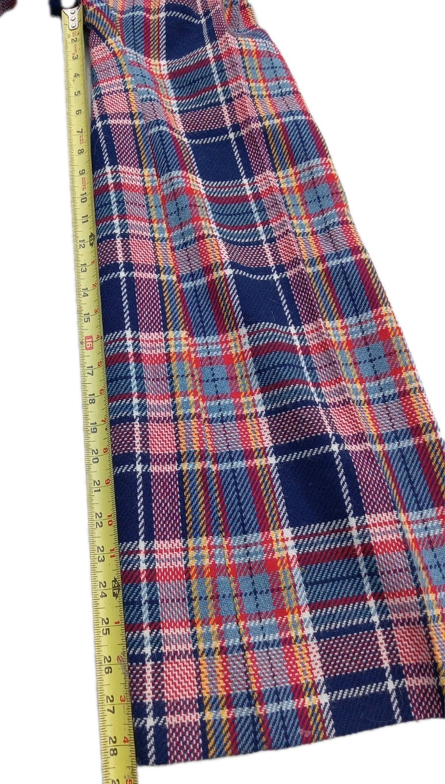 Vintage Bobbie Brooks Bell Bottom Flare Pants Plaid 6 XS 26 X 28.5 Retro Hippie