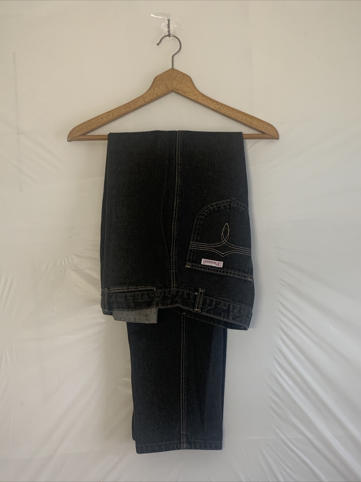 Pizzazz New York Paris Jeans Women Waist 28” X 29” Long Black