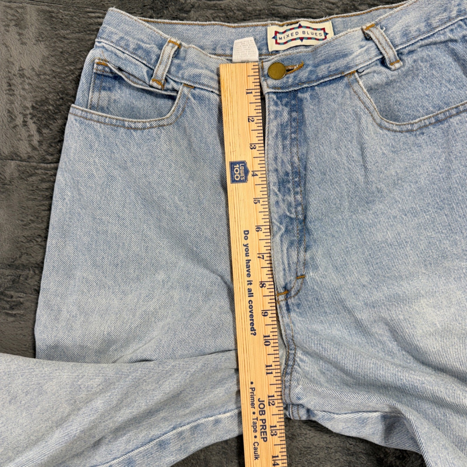 Mixed Blues Vintage High Waisted Light Wash Ankle Zip Jeans Made in USA Size 13