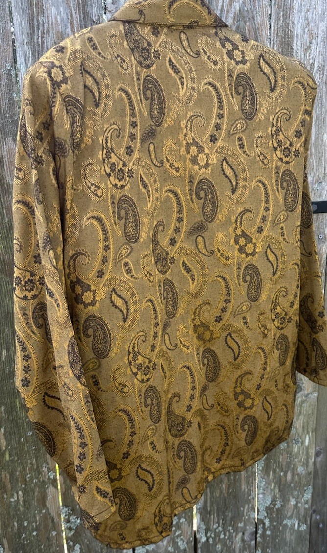 Trimmings Gold Paisley Print Blazer Women’s Size M Style# 10263 Special Occasion