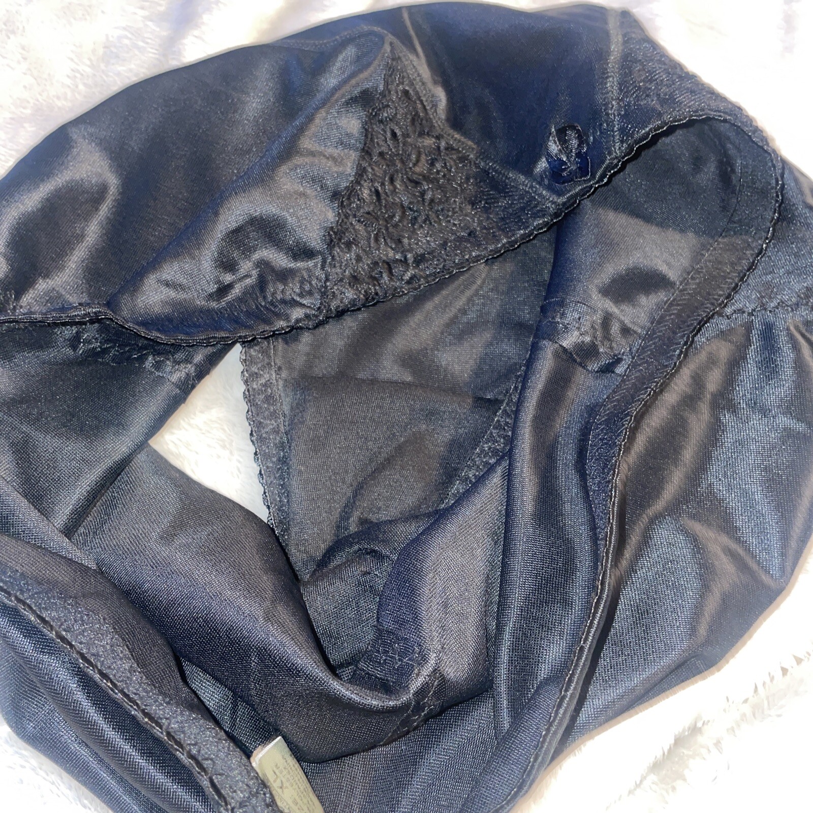 Black Shaper VINTAGE panties Polyester spandex Black Lace trim sides NWOT ￼XL
