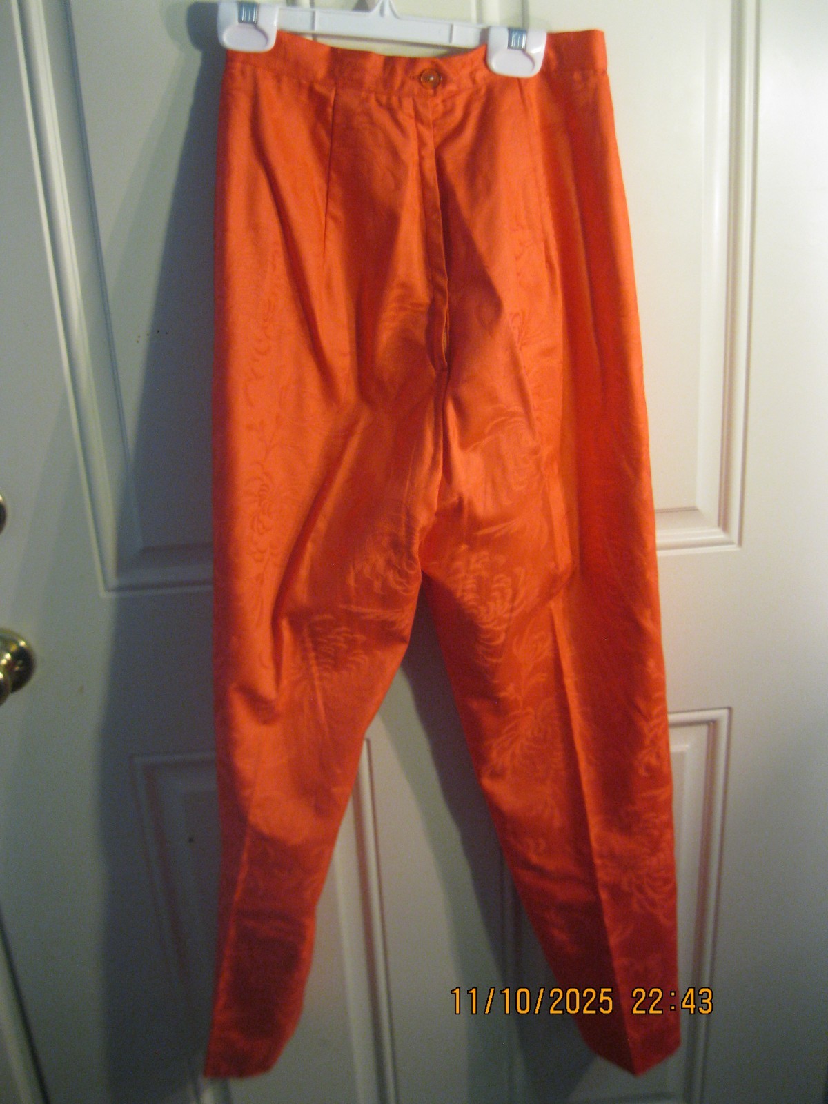 Vintage 1960s-70s Hawaiian casuals by Stan Hicks-Honolulu Orange Rayon Pant Suit