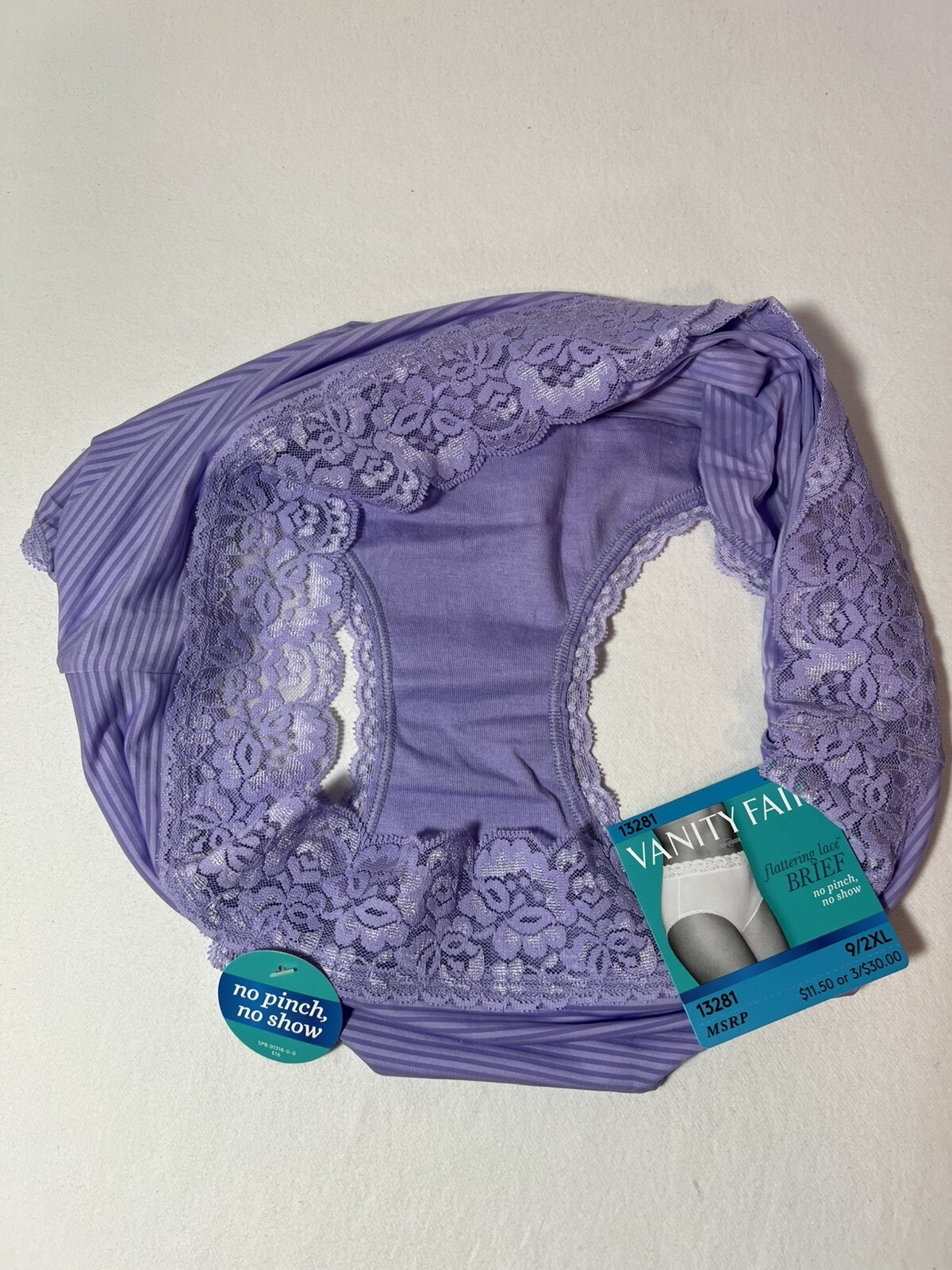 Silky Vanity Fair Flattering Lace 2XL/9 Amethyst Super Soft Panty NWT