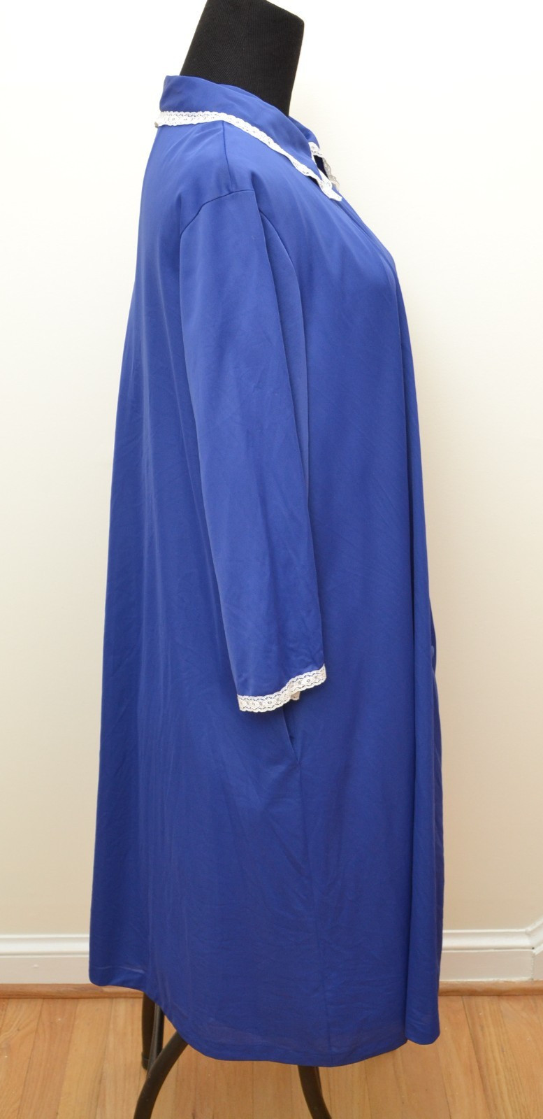 Vanity Fair Nightgown Set Robe & Gown Blue Sz 40 Nylon Antron III USA Made VTG