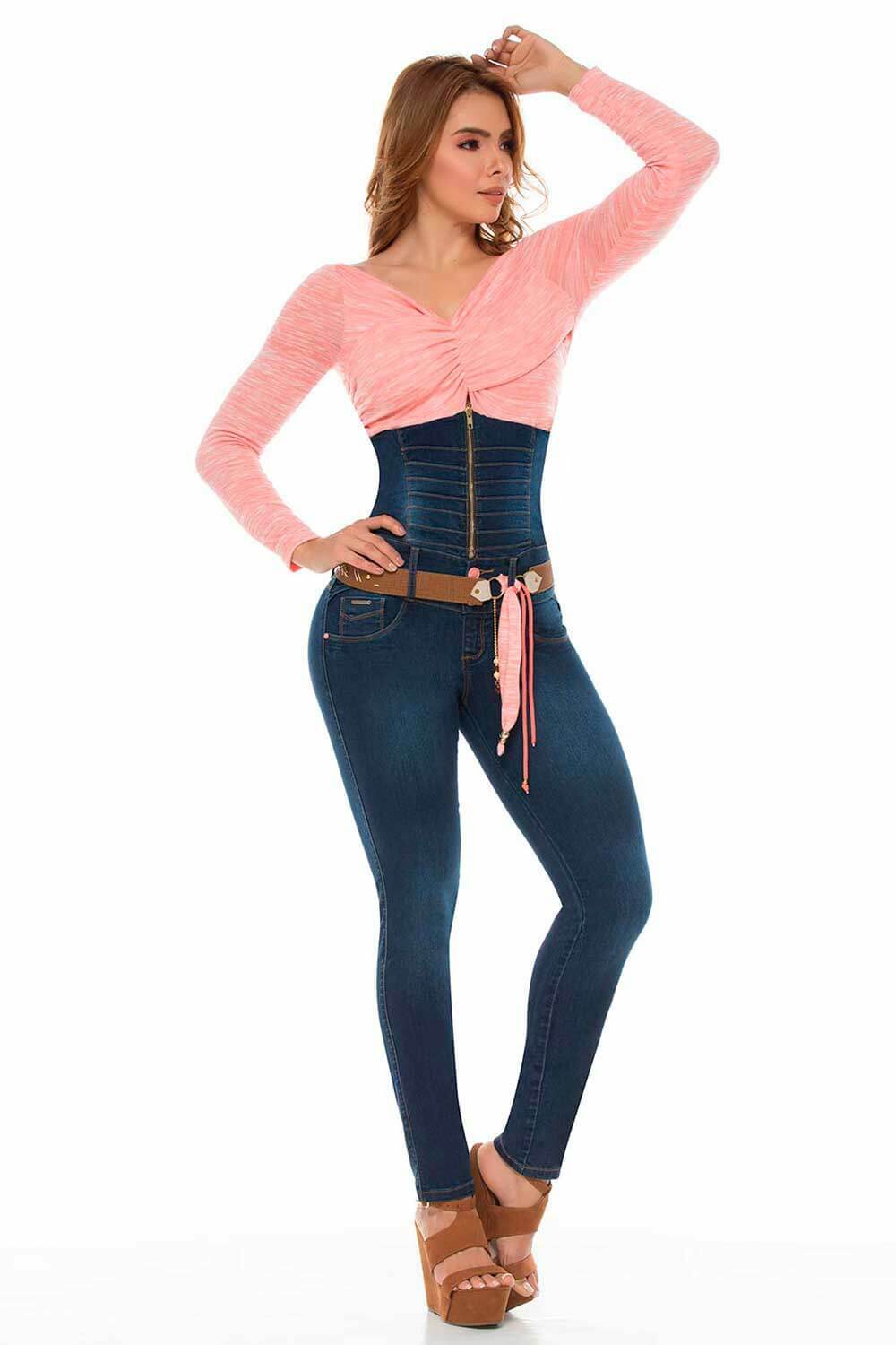MACONDO JEANS COLOMBIANOS, Butt Lifter Colombian Slimming Sexy Jumpsuit #M3851