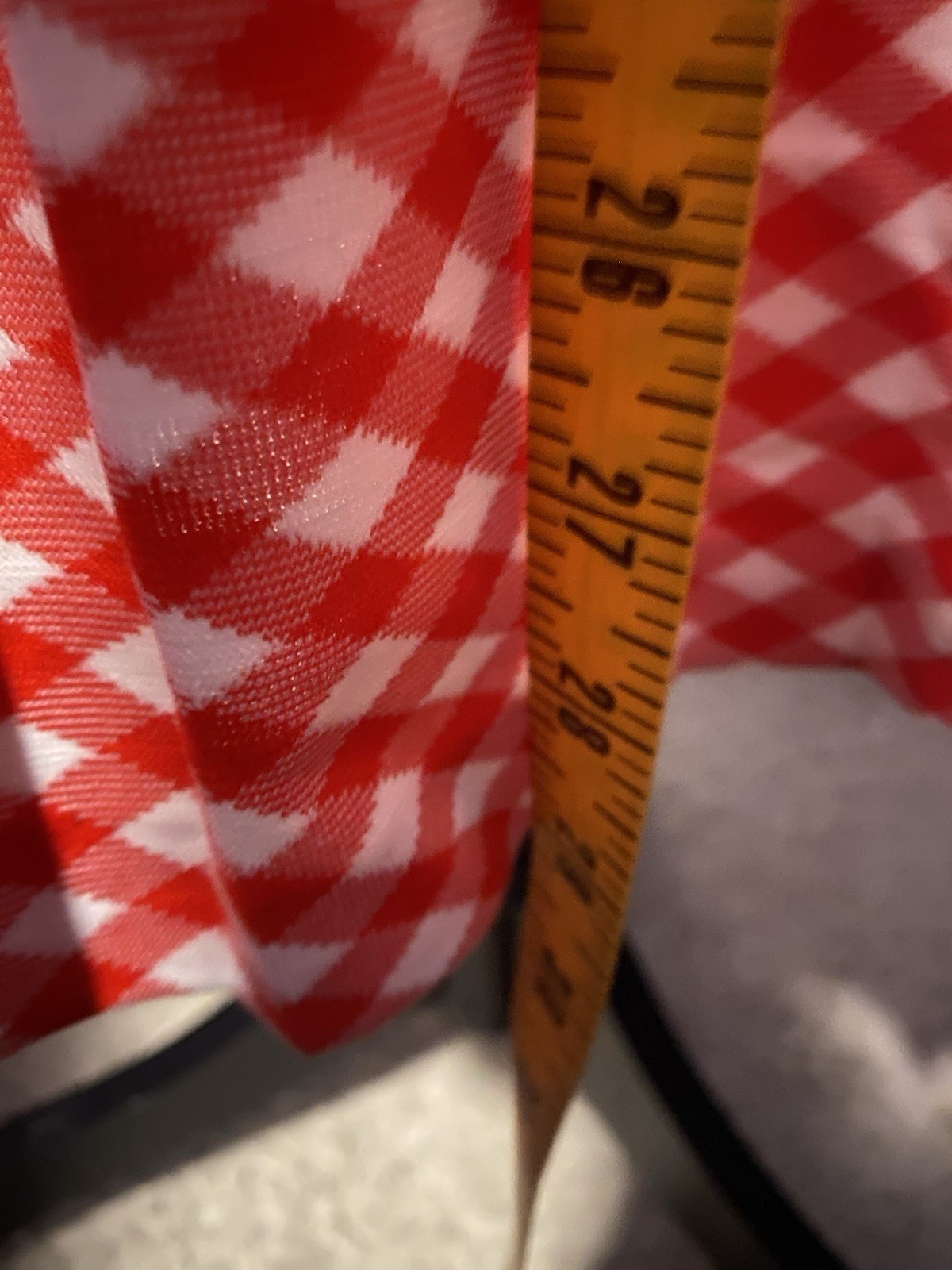 Vintage Stockton 70s Dress Red White Plaid Collar/ Mindi Dress. Size M-L.