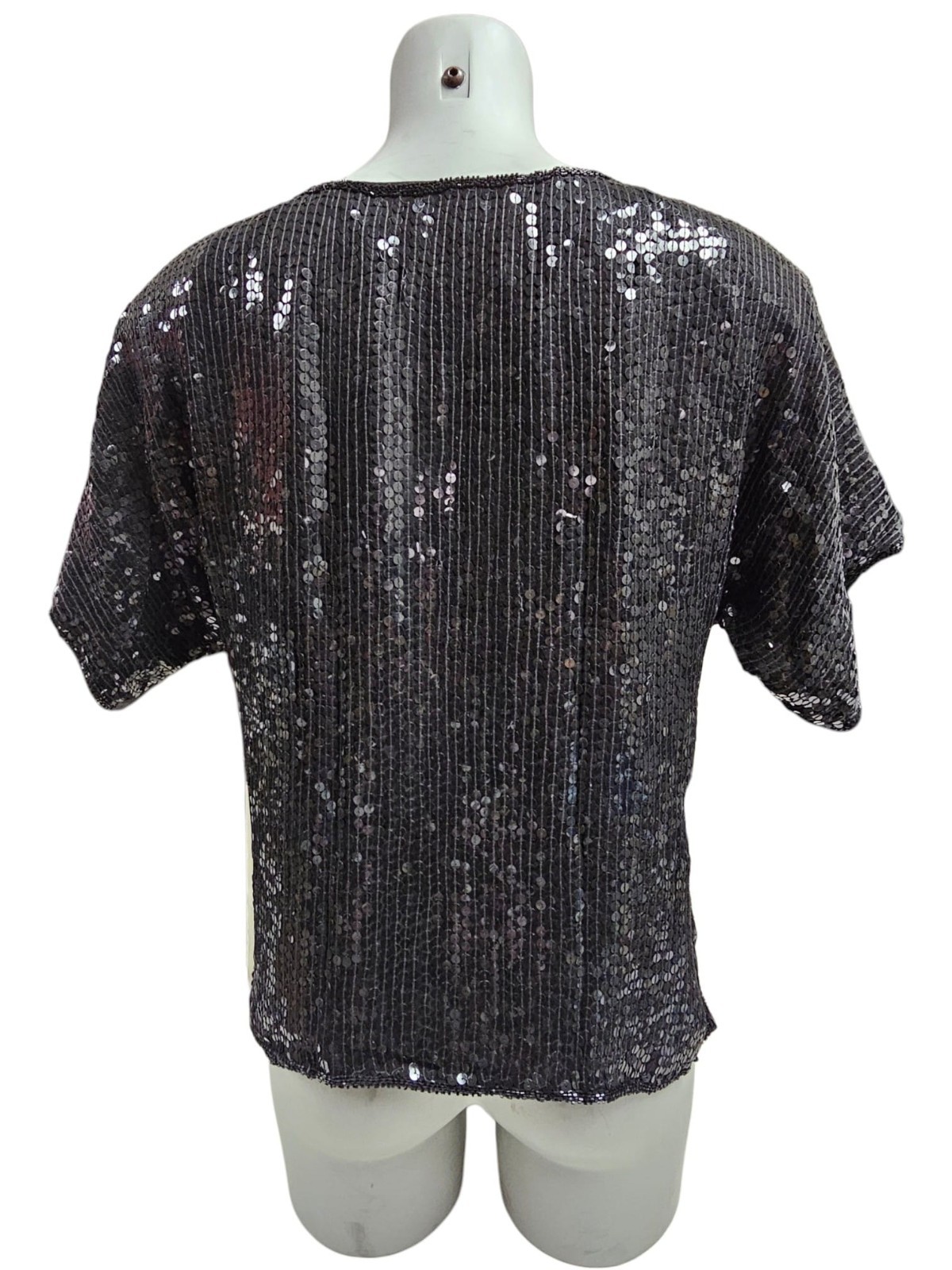 90s – 00s Night Vogue fully beaded silk blouse . large . made in India