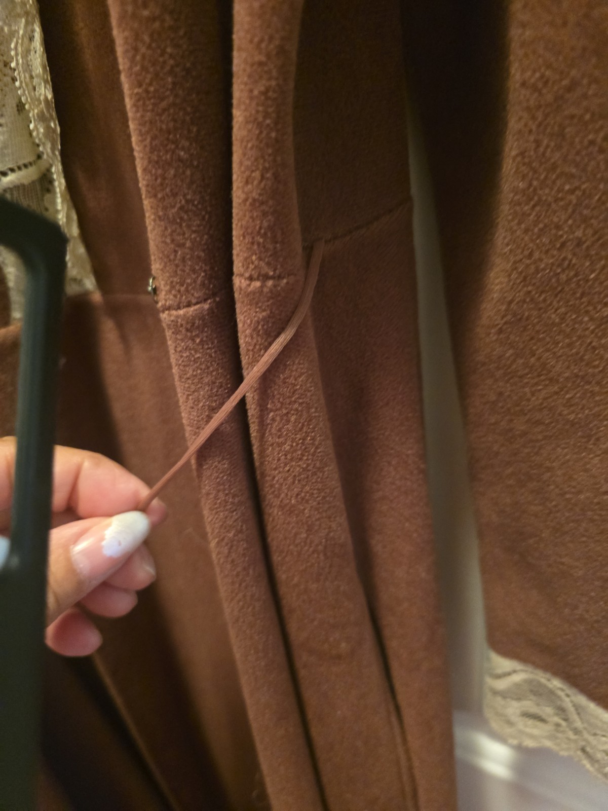 Vanity Fair Petite Vintage Chocolate Brown Dacron Polyester Velour Long Robe
