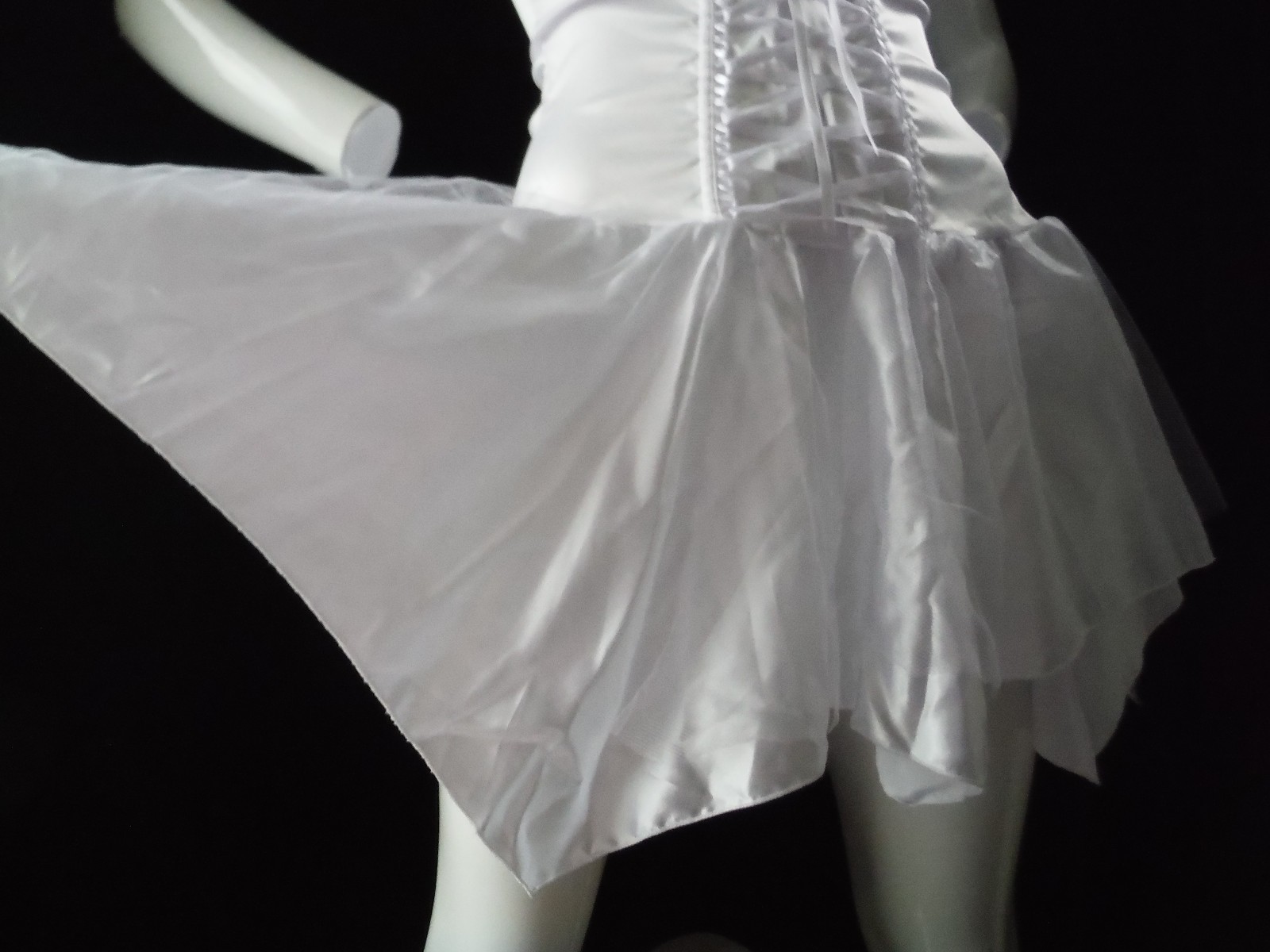 VTG Fredericks of Hollywood 90&rsquo;s New Sexy!! White Lingerie Dress Tie Up Bodice S