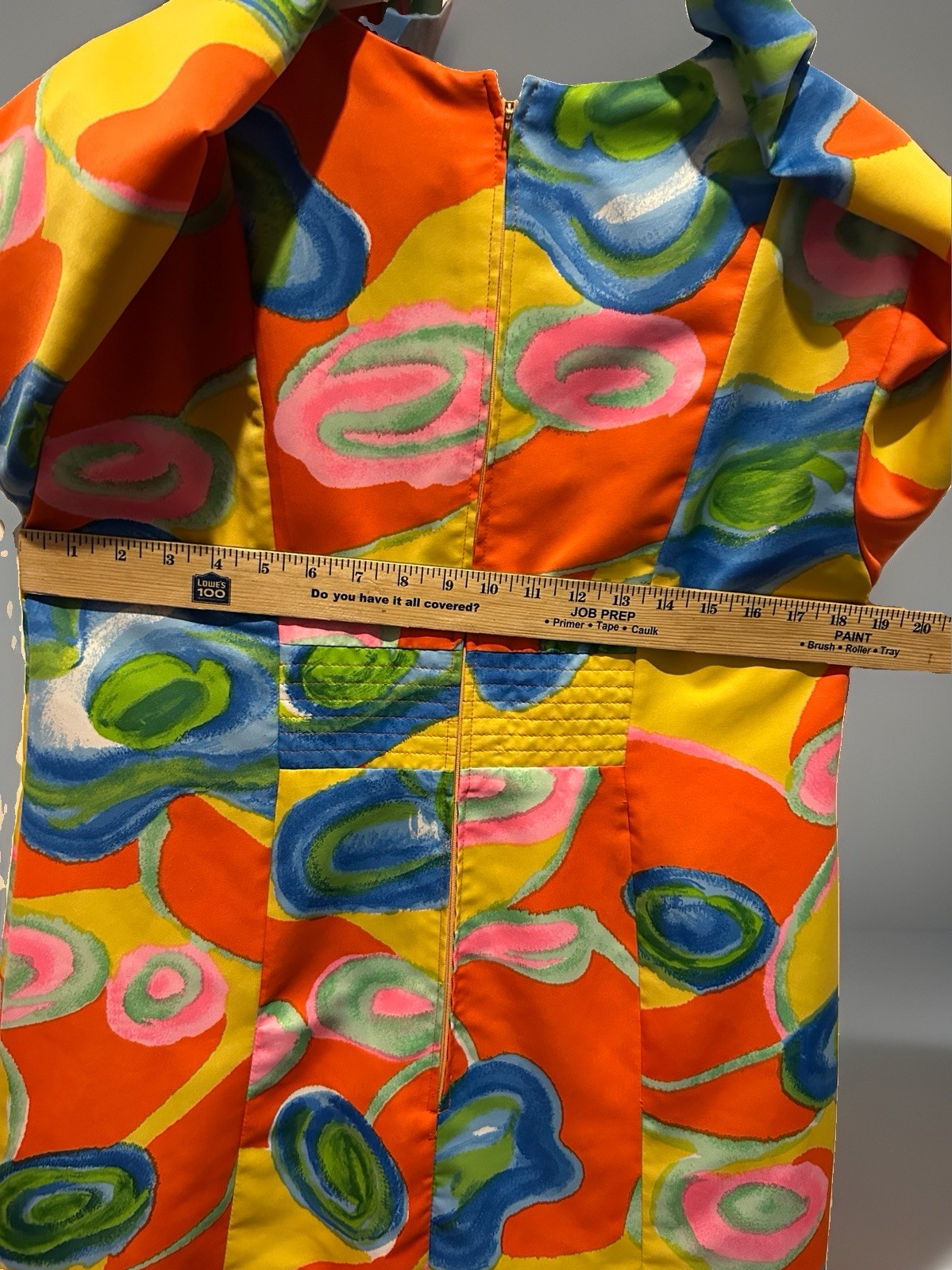 Vintage Tori Richard Dress Womens 16 Orange 70s Honolulu Psychadelic Swirl Maxi