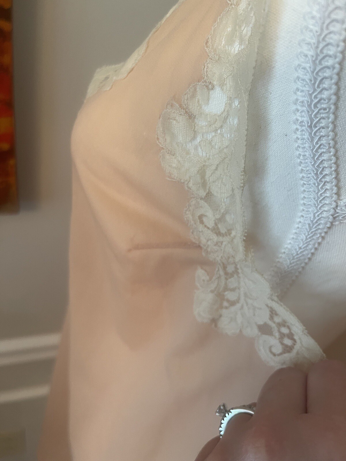 Emilio Pucci For Formfit Rogers Lace Top Slip Dress Lingerie Sz 12-14 Blush Pink