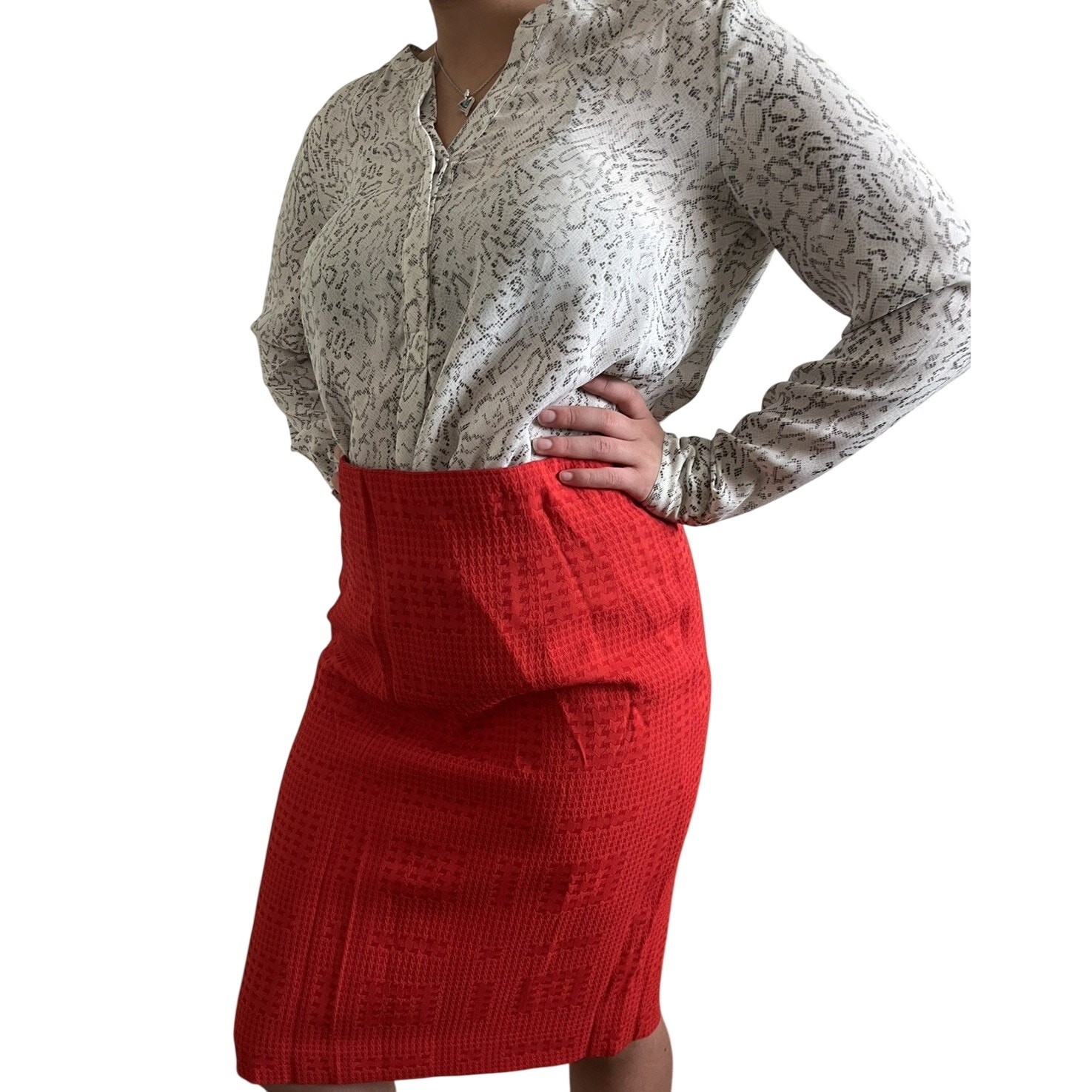 Vintage Christian Dior Y2k Red Double Breasted Skirt Suit Set Size 12