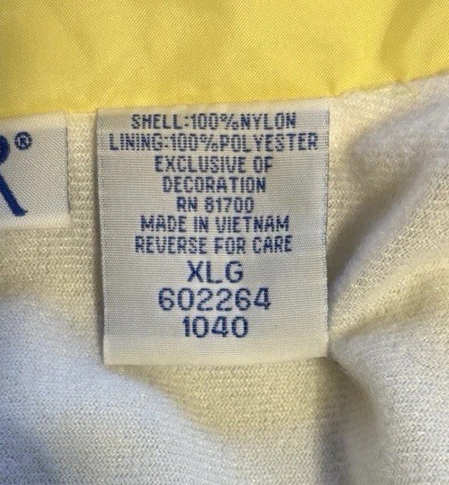 Vintage Blair Windbreaker Jacket Yellow Floral Embroidered XL 90s Nylon