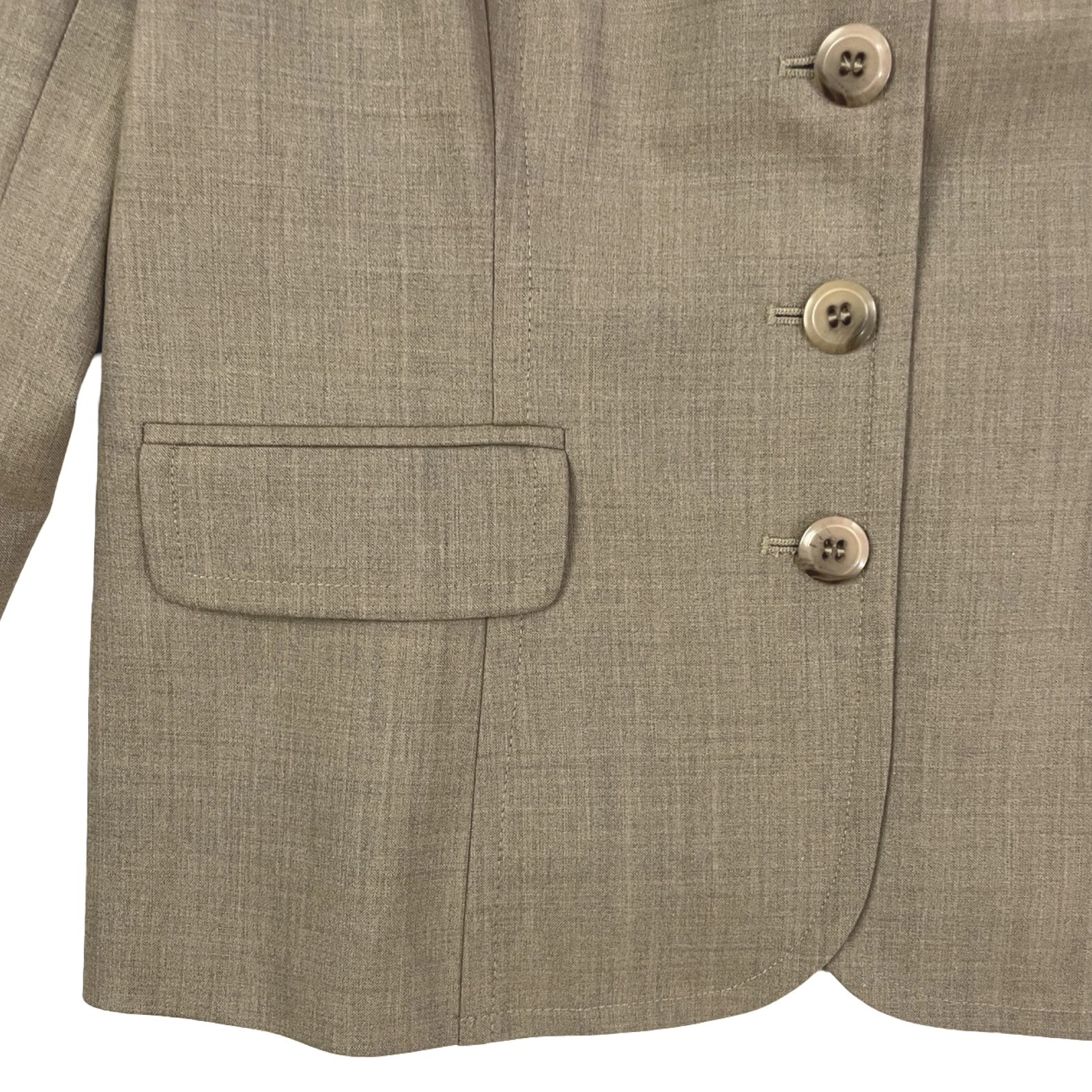 Vintage Fine Wool Blazer Size Medium (10P) 1990s Taupe Sport Coat Jacket