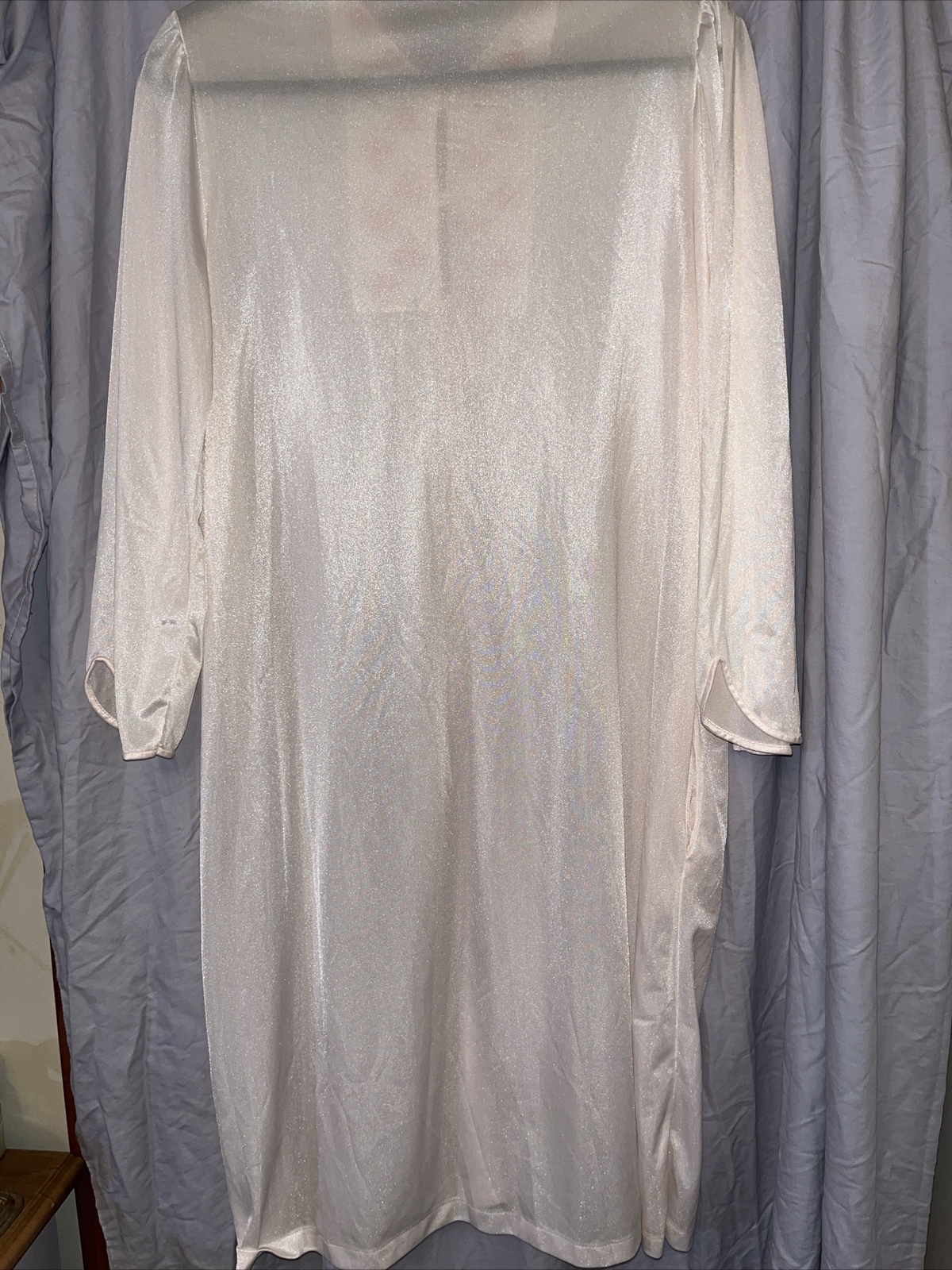 Vnt Dressing Gown Pink Floral Regency Embroidered Button/zip M 10 12 Hollywood