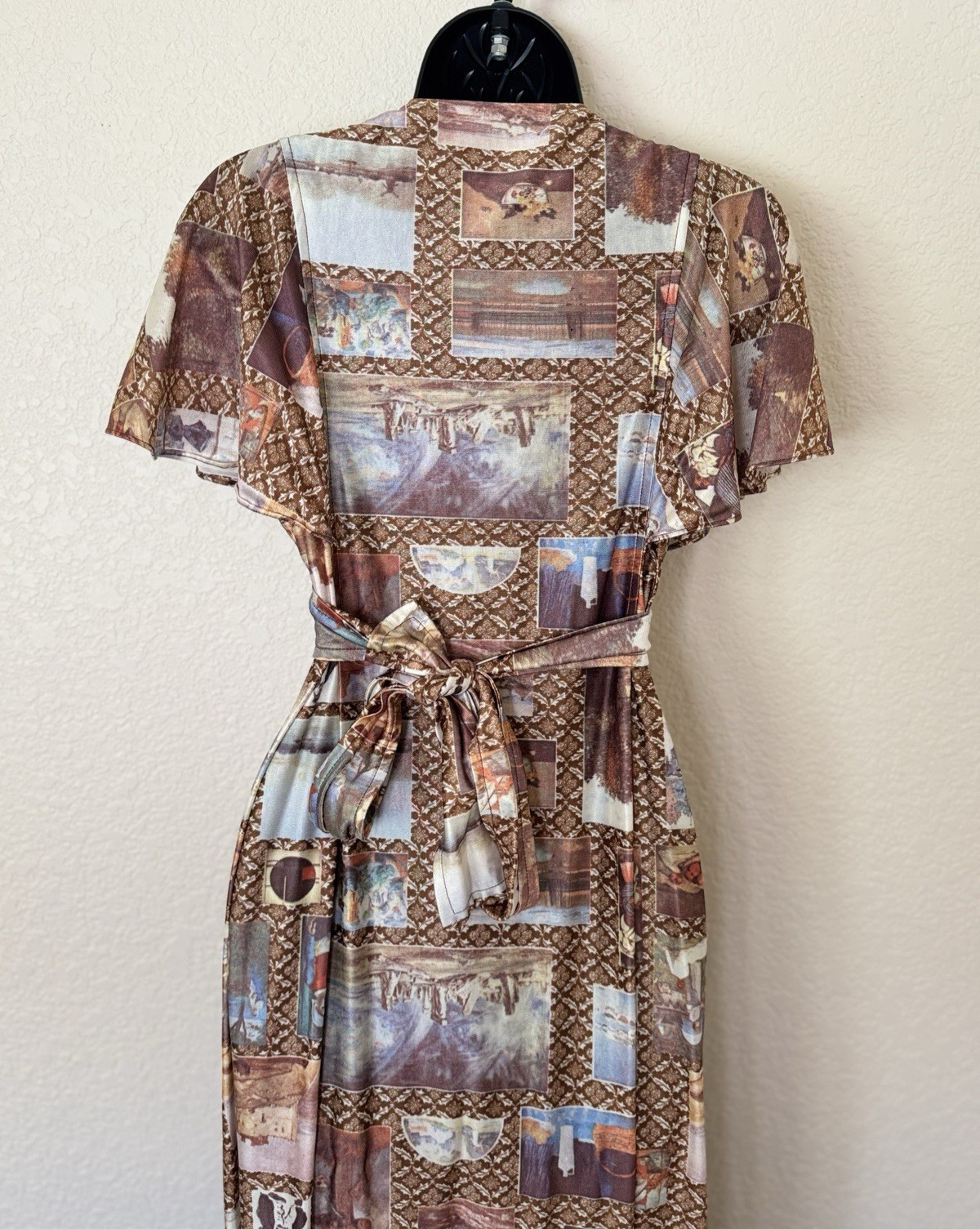 Rare Vintage Yasmin Sidra Hawaii Scenic Toile Maxi Dress Boho Whimsigoth Goddess