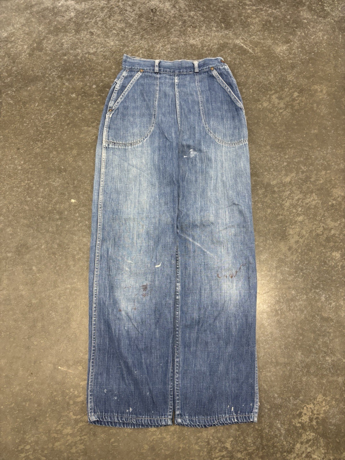 true vintage 1960s stockton of dallas workwear size zip denim jeans