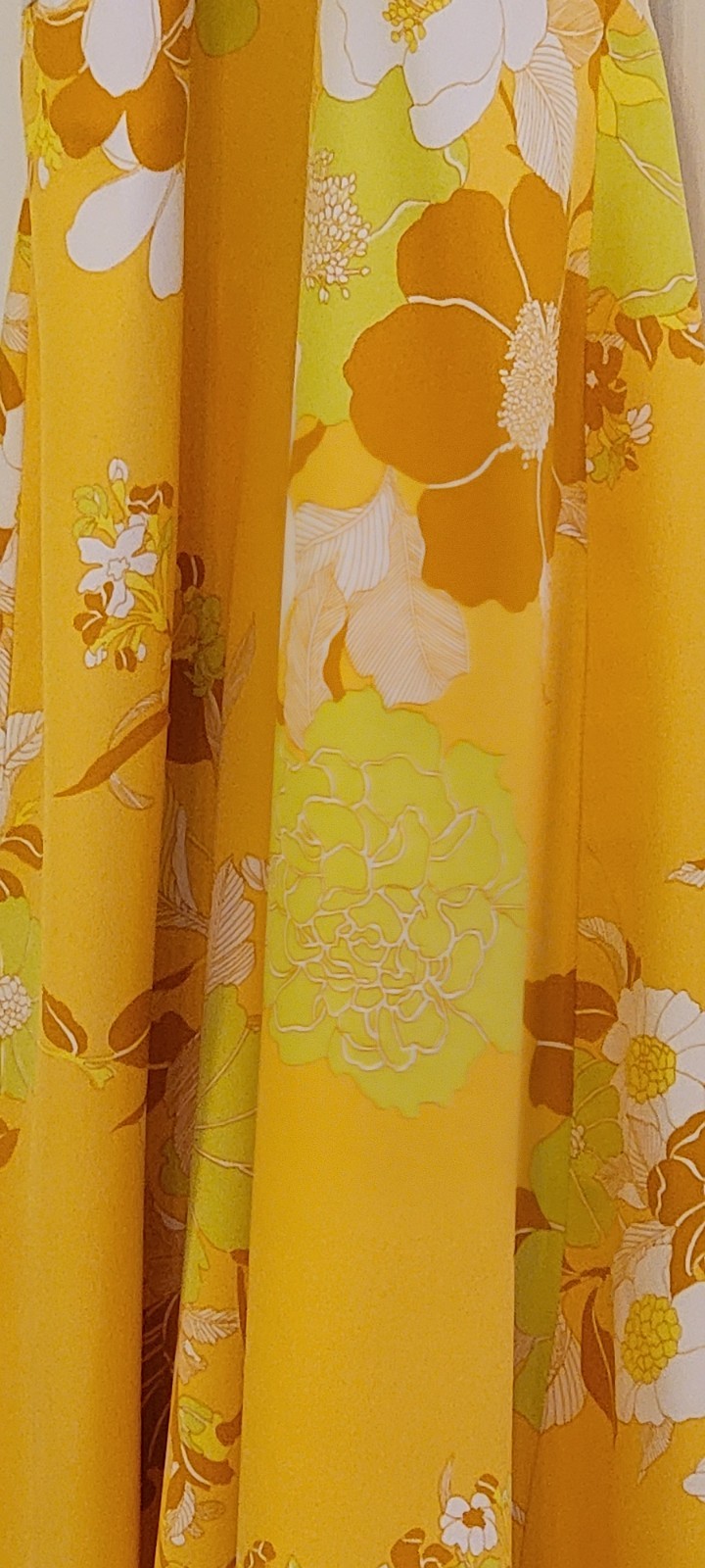 70s Vintage Sunny Yellow Summer Halter Dress With Open Back Ties & Zipper