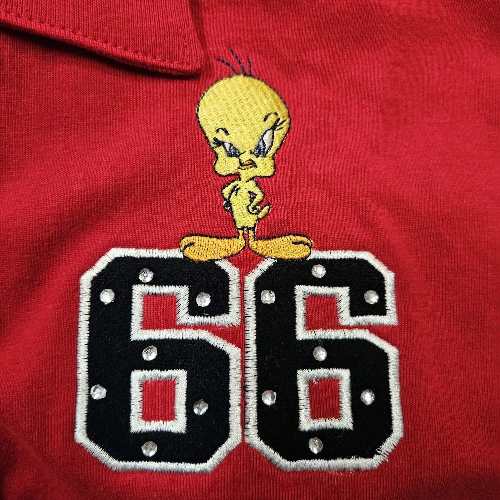 2001 Tweety Bird Sz 26/28 3X #66 Looney Tunes Women&rsquo;s 3/4 Sleeve Polo Shirt NEW