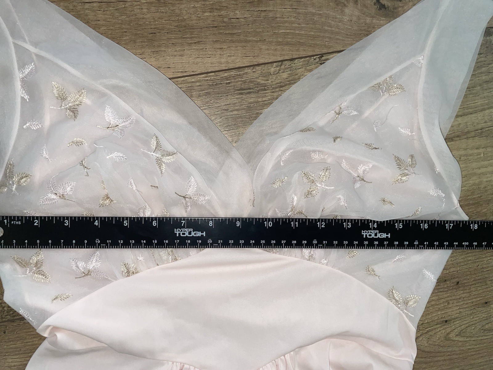 Vintage Vanity Fair Womens Full Length Embroidered Bust Nightgown Blush Pink 38