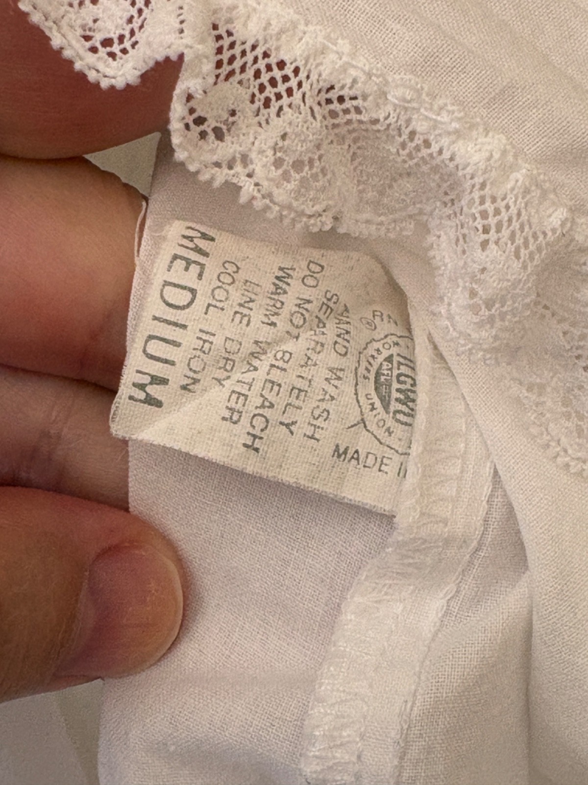Vintage 90s Christian Dior Neiman Marcus White Cotton Lace Trim Nightgown M USA