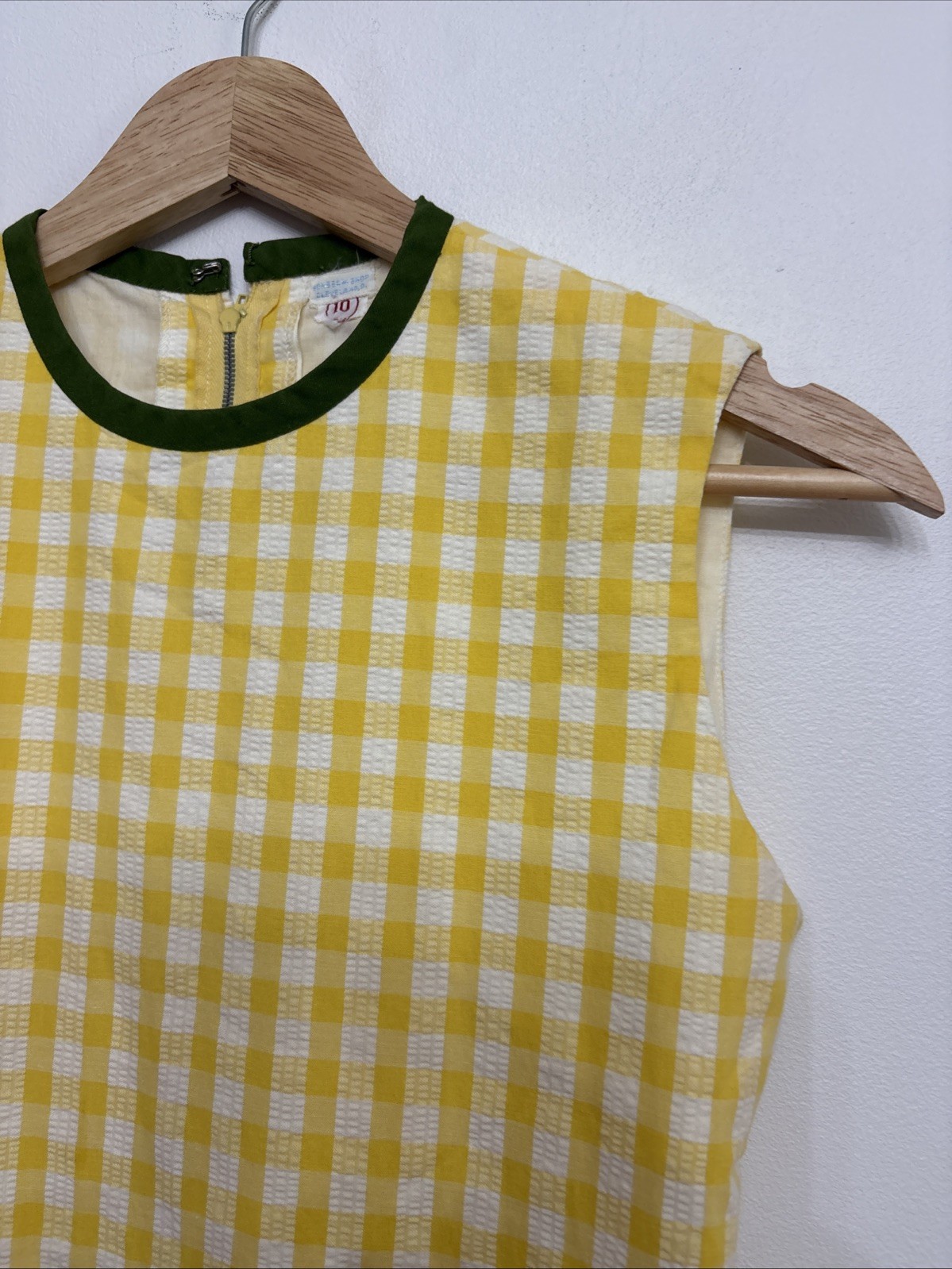 Vintage Gingham 60’s Sunbeam Boho Mini Dress Turtle Child Classic Preppy