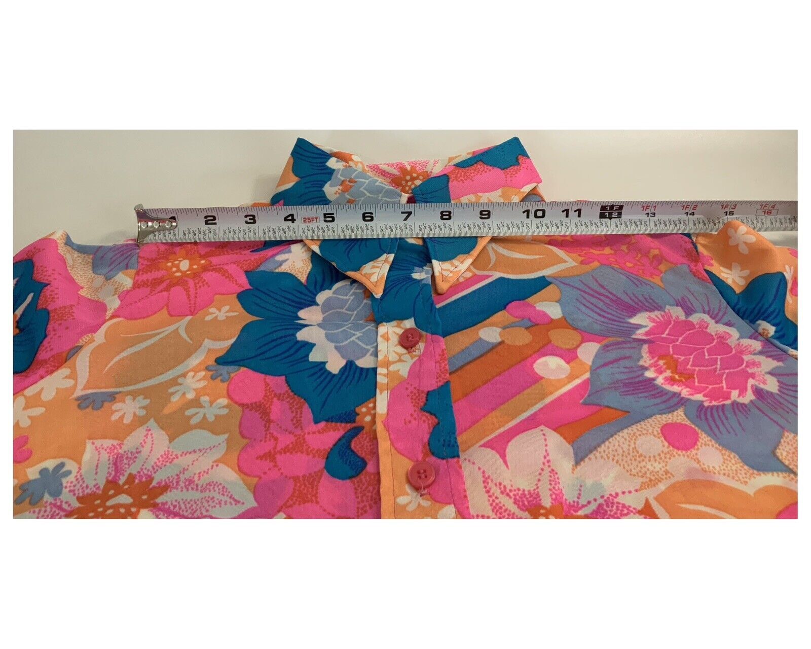 Vtg 1960-70s Laura Mae Floral Long Sleeve Blouse – Hippie/Flower Child – Small