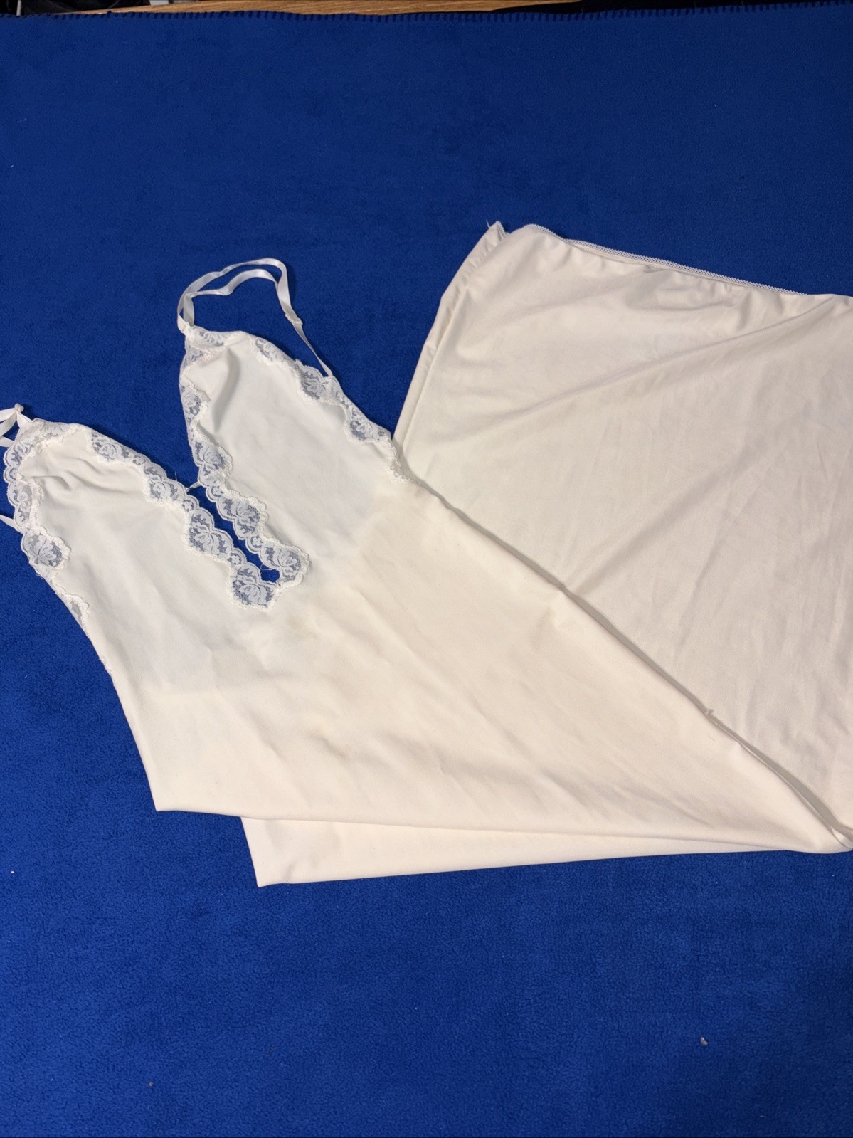 Lady Lynne Vintage Ivory Nylon Full Slip Size 26” by Measurement Backless