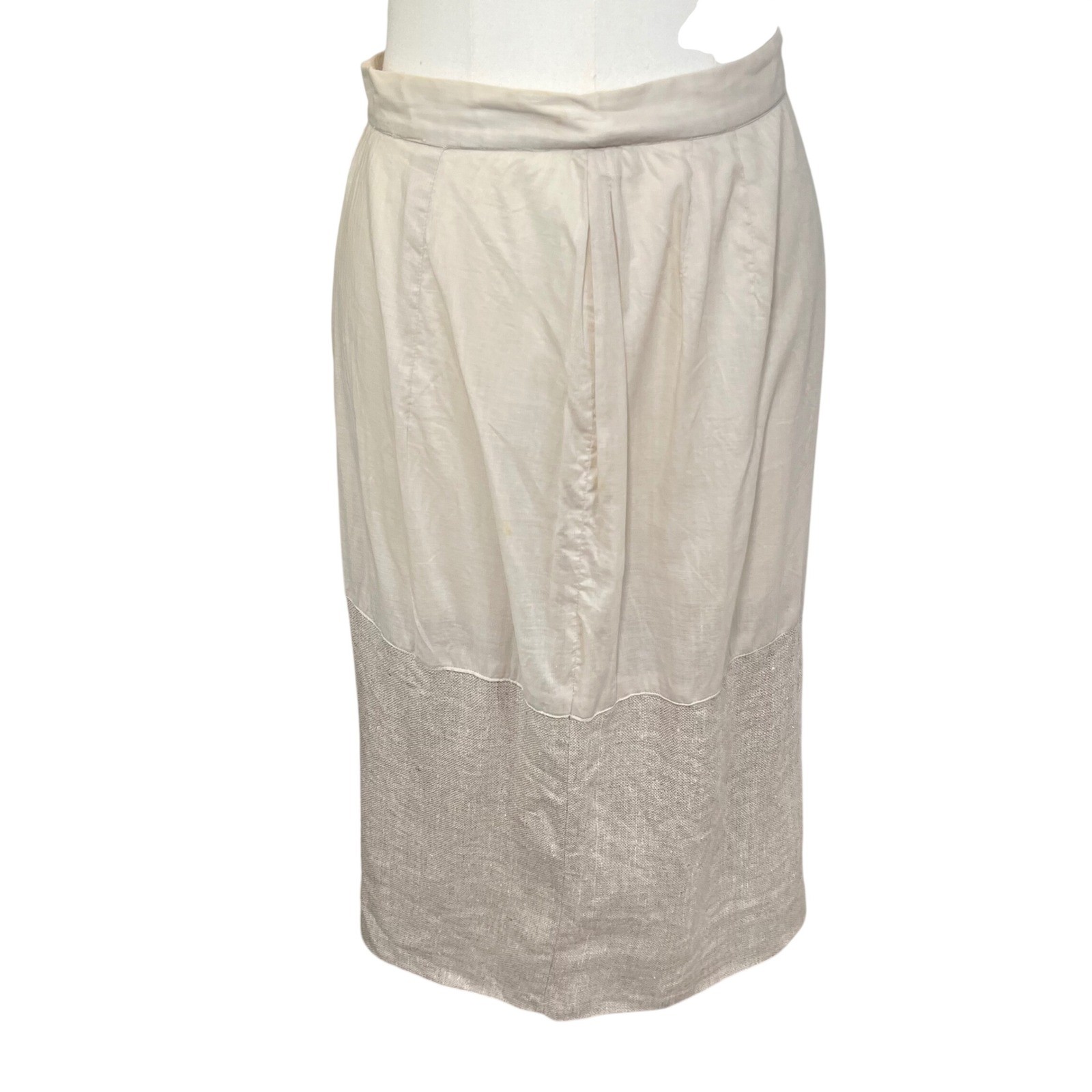 Vintage 1950s Junior Sophisticates Oatmeal Linen Sheath Dress Button Back Set S