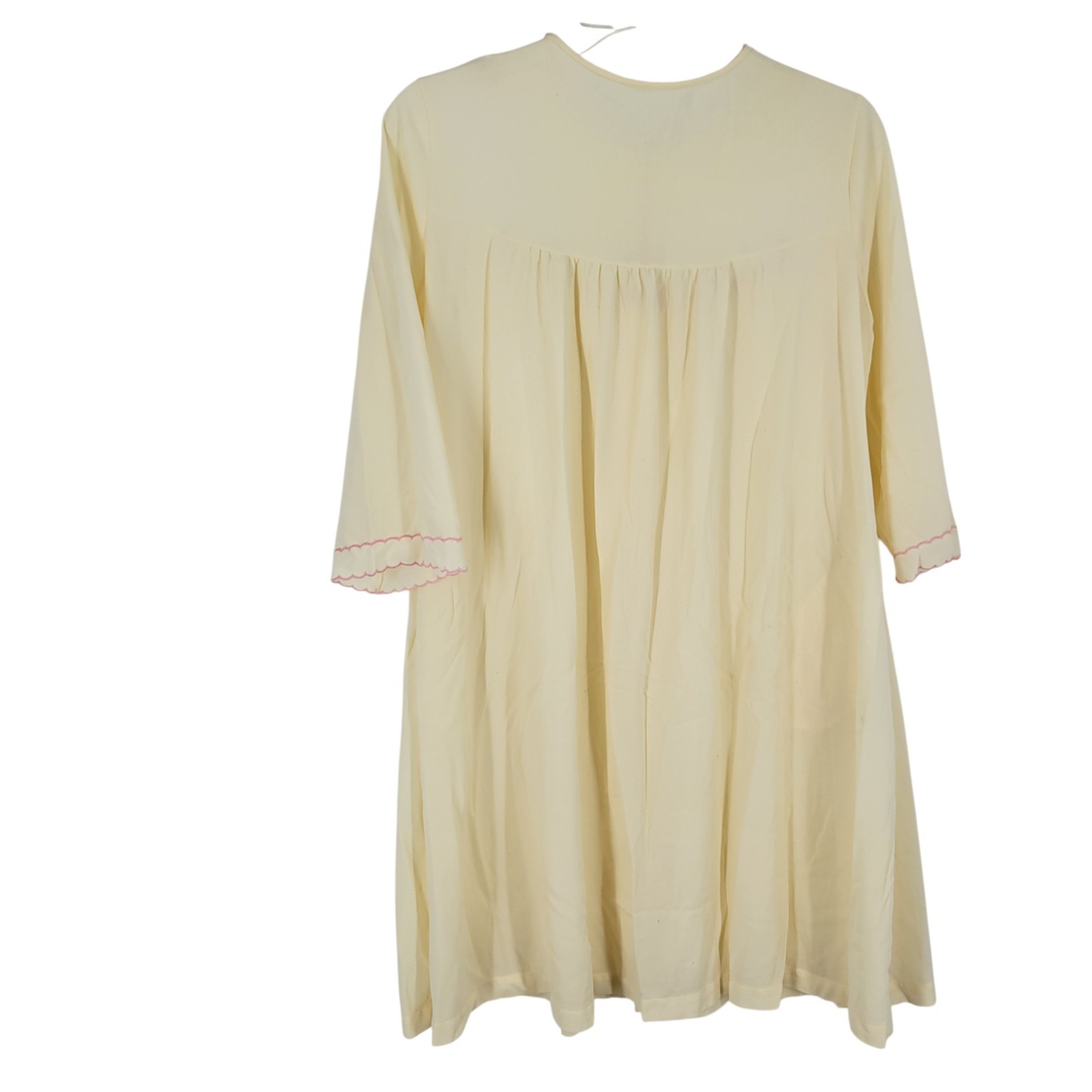 VTG Yellow Embroidered Button up Nightgown Cottagecore romantic prairie coquette