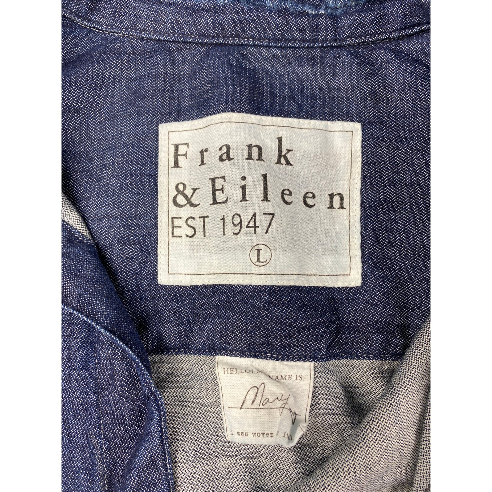 Frank & Eileen Mary Shirtdress Women&rsquo;s Size Large Dark Wash Distressed