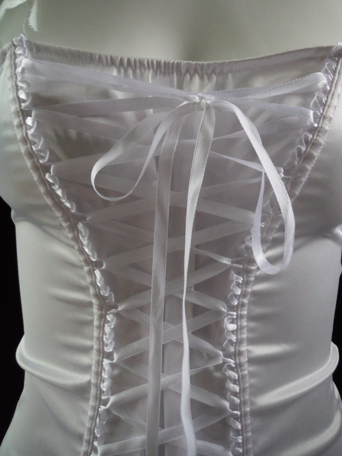 VTG Fredericks of Hollywood 90&rsquo;s New Sexy!! White Lingerie Dress Tie Up Bodice S