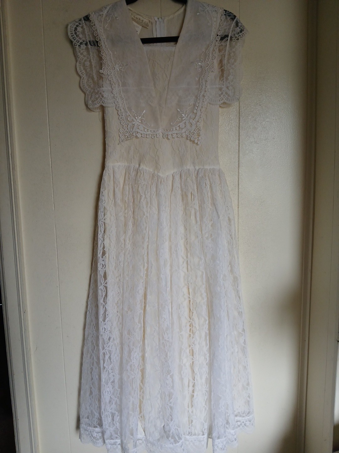 80s Gunne Sax Jessica McClintock Dress Victorian Romantic Ivory Lace Sz 3