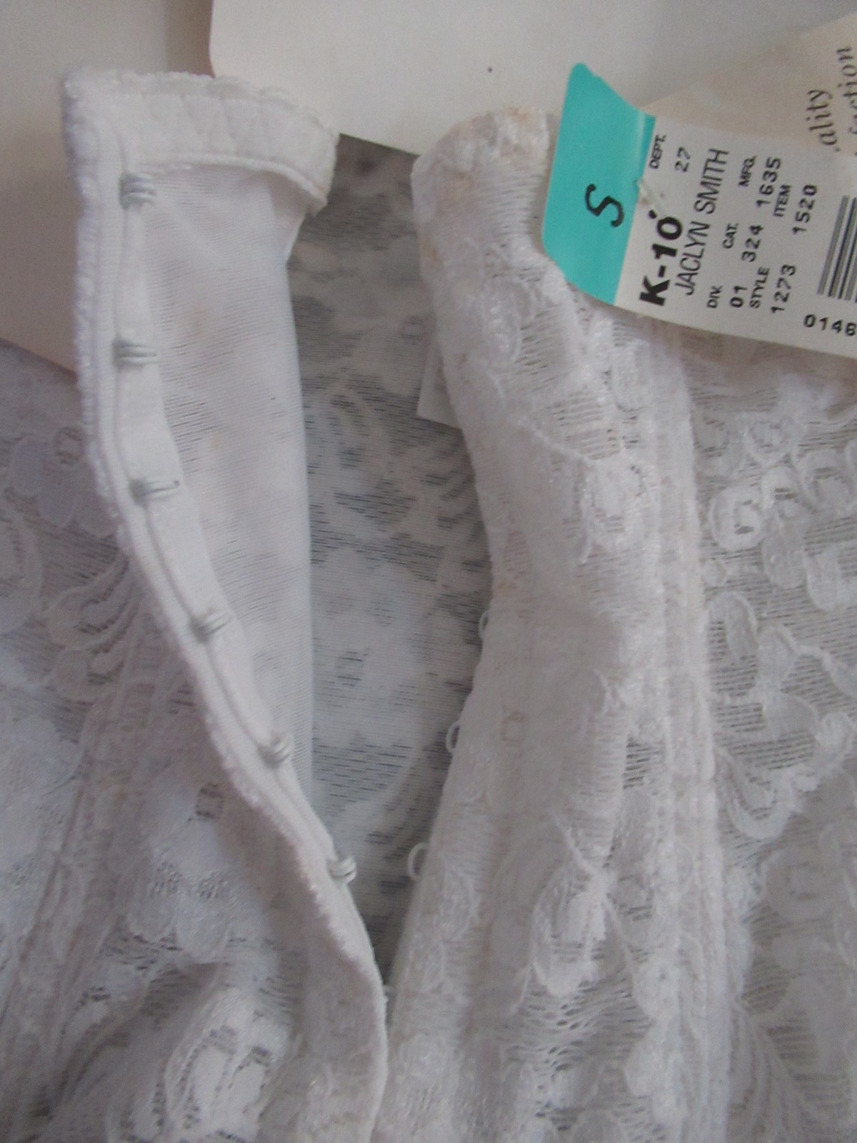 NWT VTG Jaclyn Smith Kmart stretch lace Panty hi waist brief sz 5 girdle white