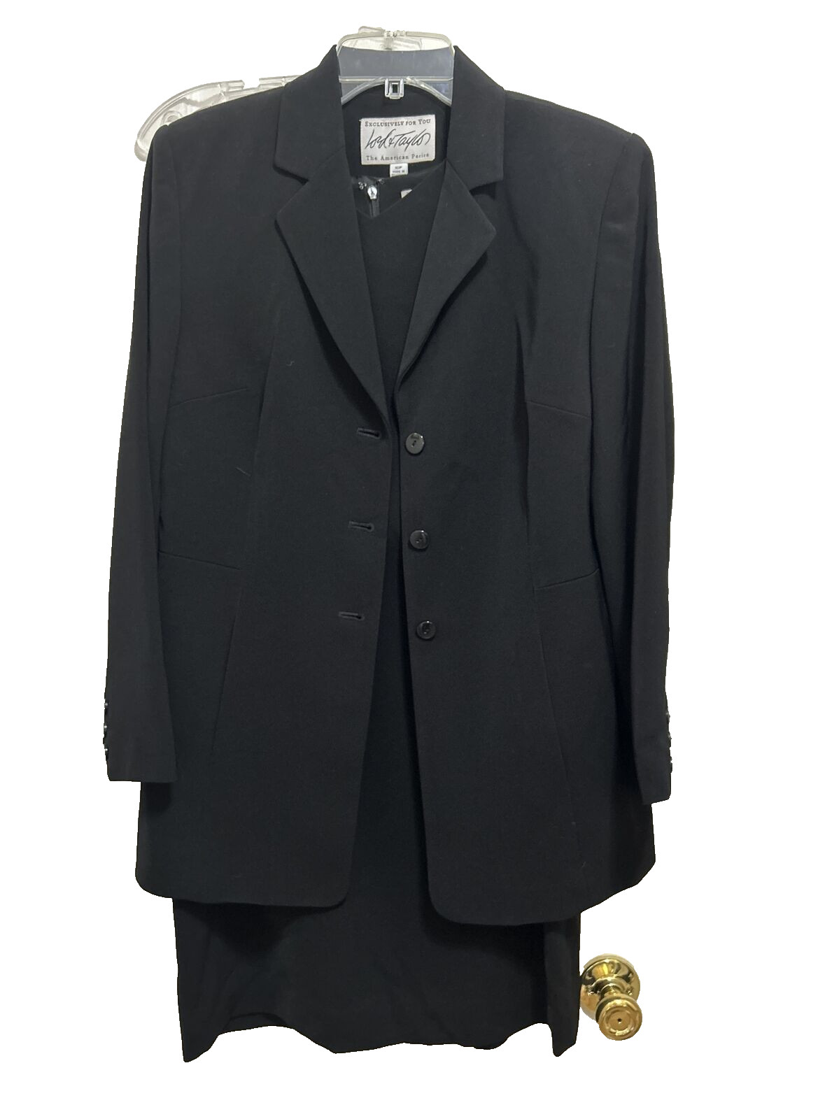 Lord & Taylor Vintage Size 10P Black 2 Piece Jacket Dress Fully lined EUC