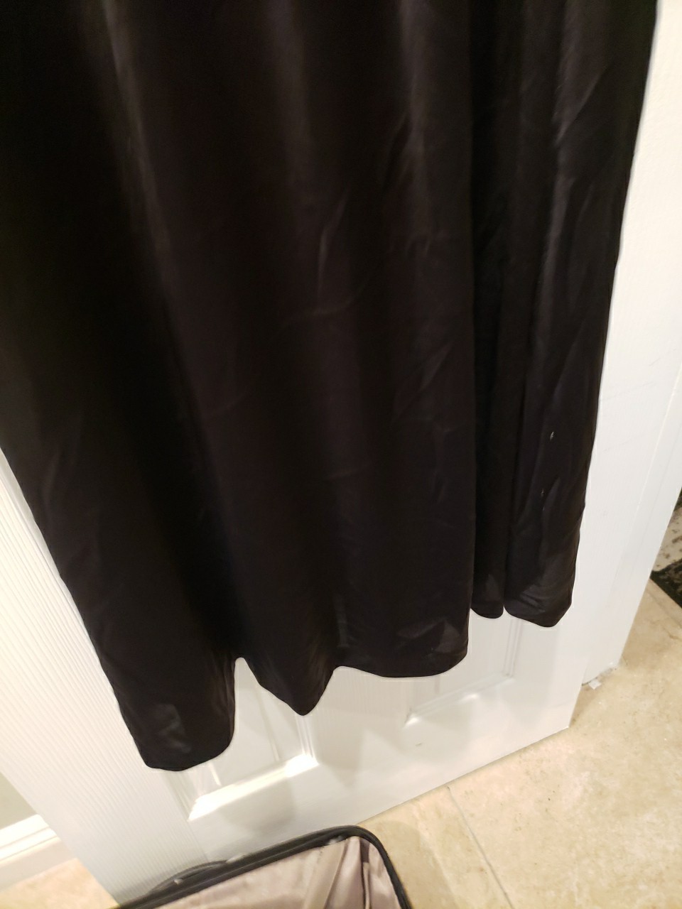 Vintage Silky Black Wrap Around Long Nightgown Hollywood Core Glamour